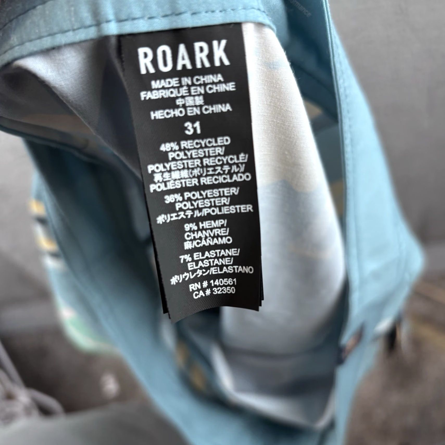 Roark Roark Board Shorts Mens 31 Dusty Blue Passage Viaje Swim Trunks 18" Outseam Blue Geometric Pattern Beach Tropical 90s Cat Beach Mens Size US 31 - 6 Thumbnail