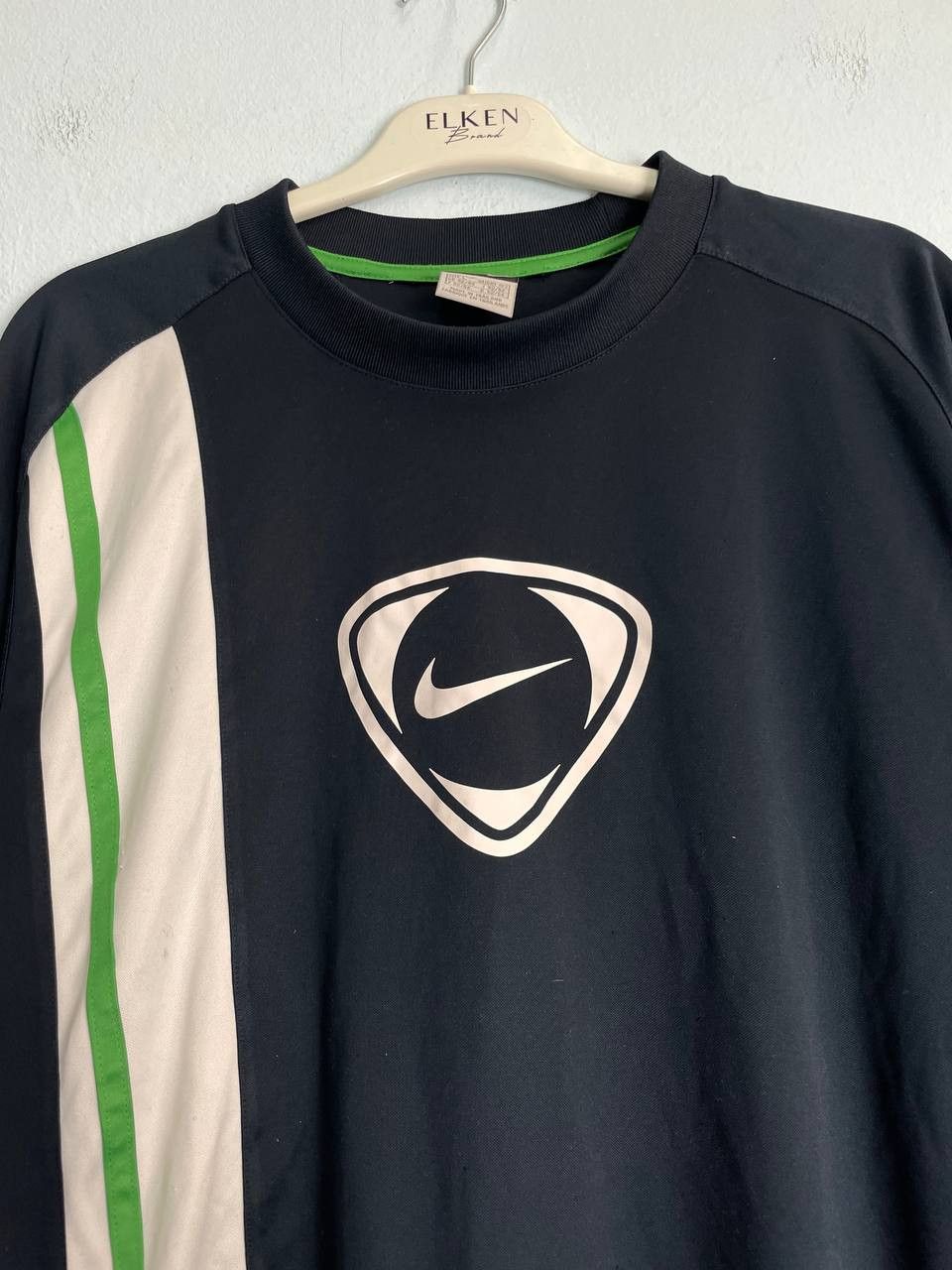 Nike × Vintage Nike Vintage Center Logo Swoosh Y2K Drill Jersey T-Shirt Size US L / EU 52-54 / 3 - 2 Thumbnail