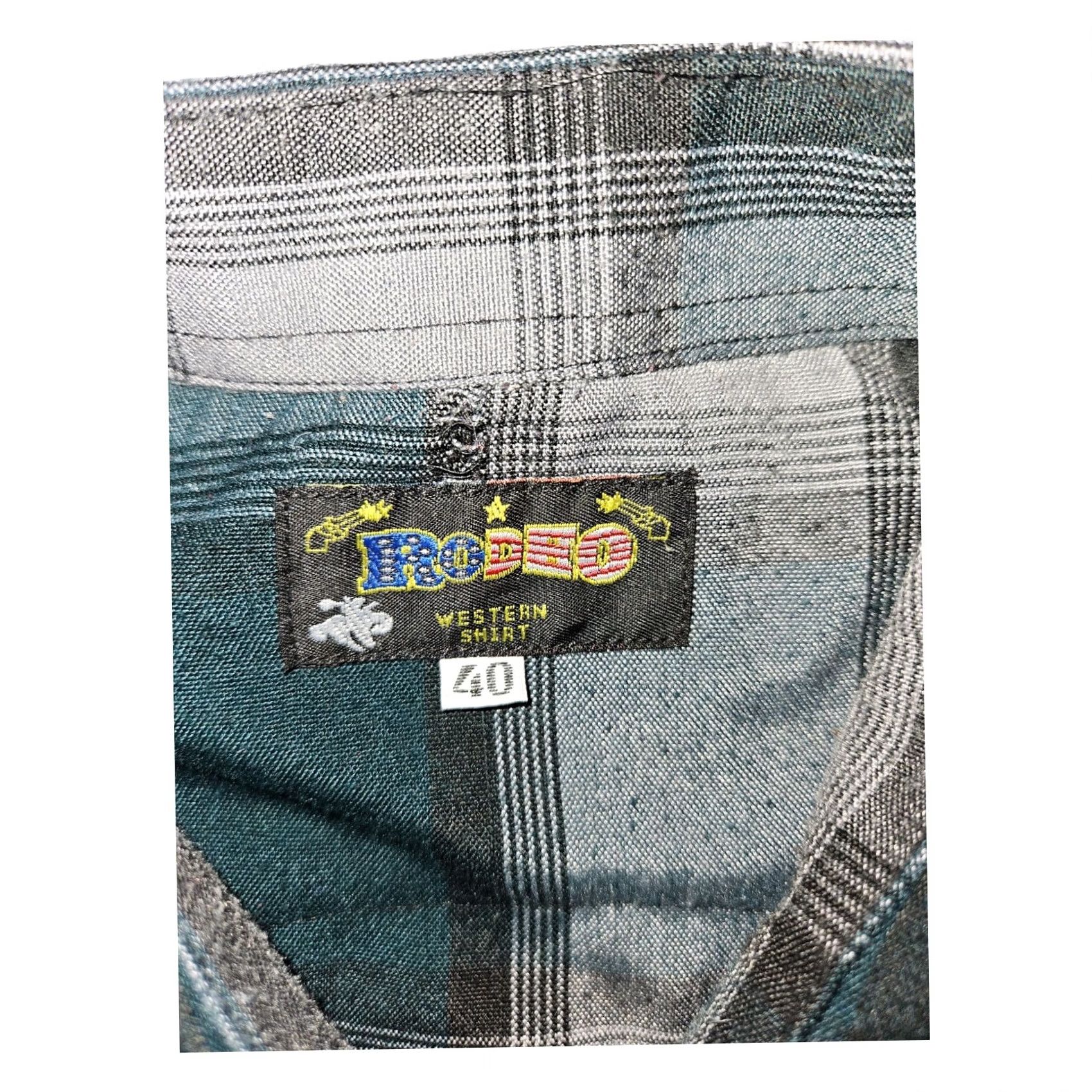 Vintage Rodeo Western Shirt Long Sleeve Men's XL Green Plaid Cowboy Classic Snap Size US XL / EU 56 / 4 - 2 Thumbnail