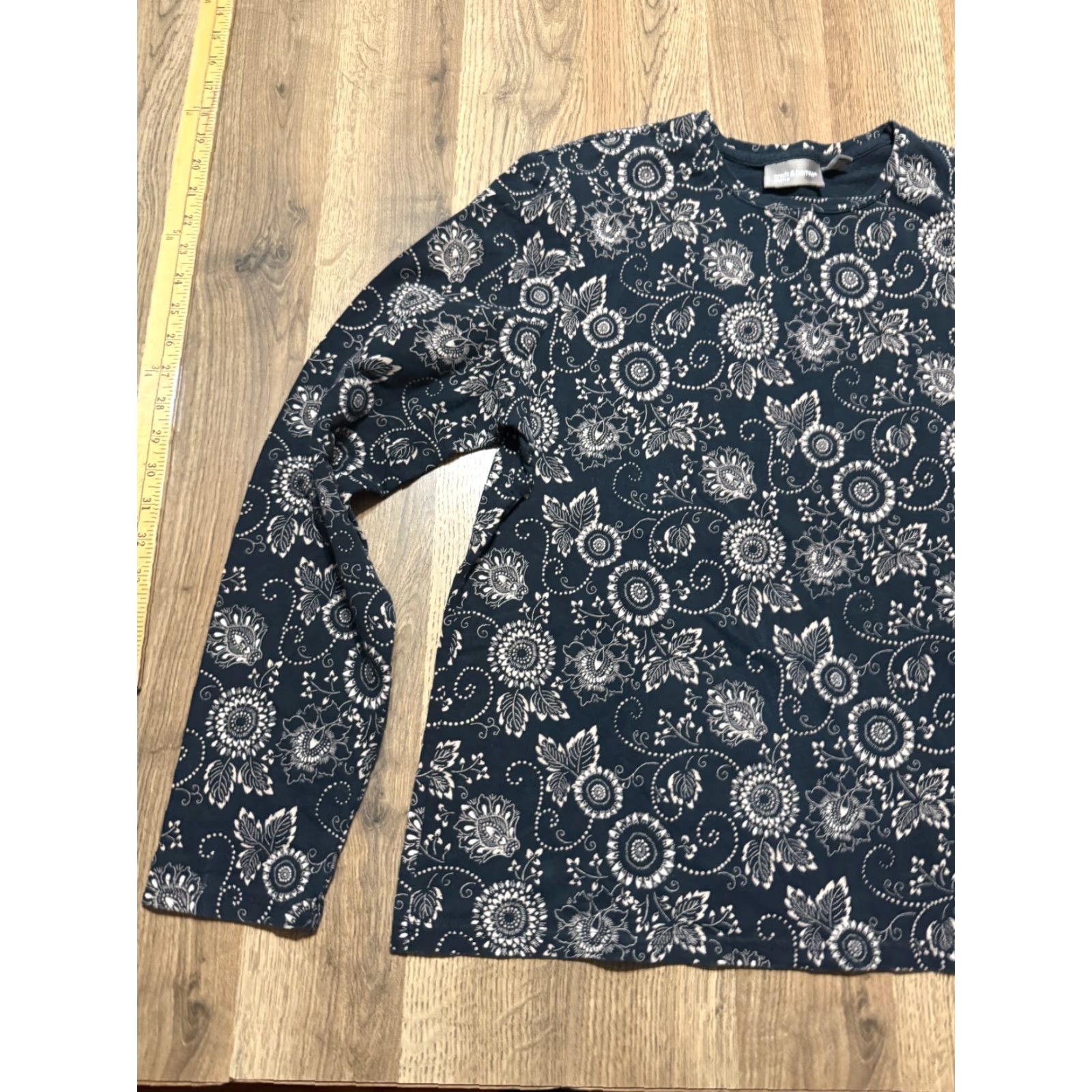 Croft & Barrow Croft & Barrow Shirt Women's XL Black Brown Floral Long Sleeve Size XL / US 12-14 / IT 48-50 - 3 Thumbnail