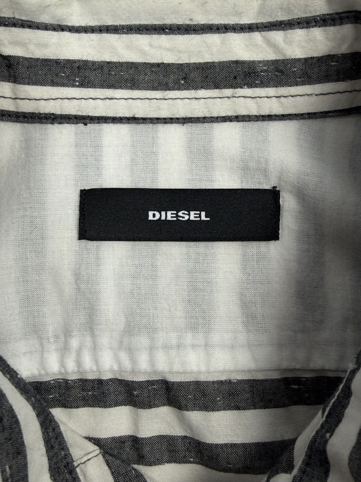 Diesel Diesel Vintage Prison Style Striped Button Shirt Cotton Gray Size US M / EU 48-50 / 2 - 18 Thumbnail