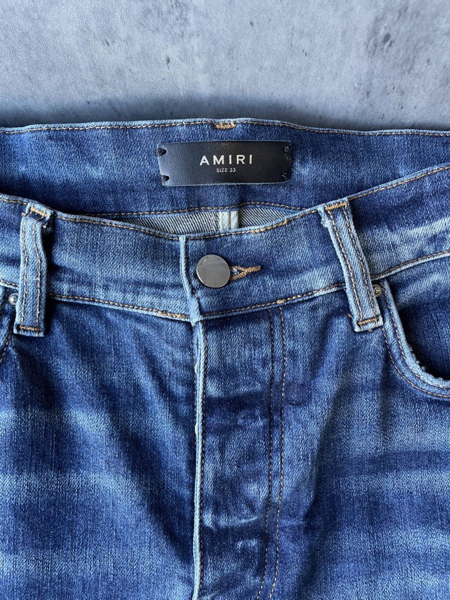 Amiri VERY CLEAN AMIRI FRACTURED STRAIGHT-LEG JEANS SIZE 33 Size US 33 - 8 Thumbnail