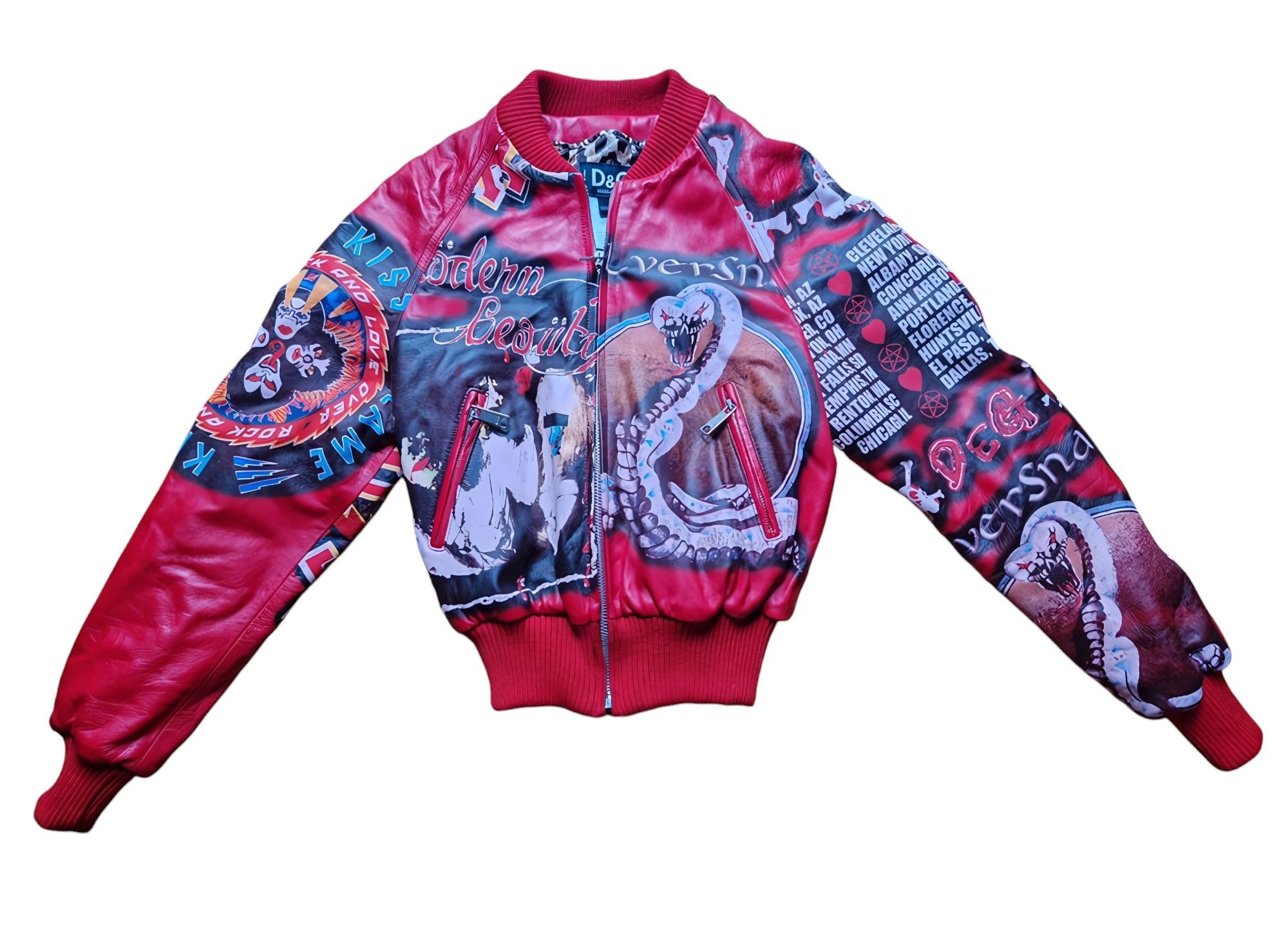 Dolce & Gabbana 2001 LEATHER BOMBER ROCK PUNK JACKET Size S / US 4 / IT 40 - 3 Thumbnail