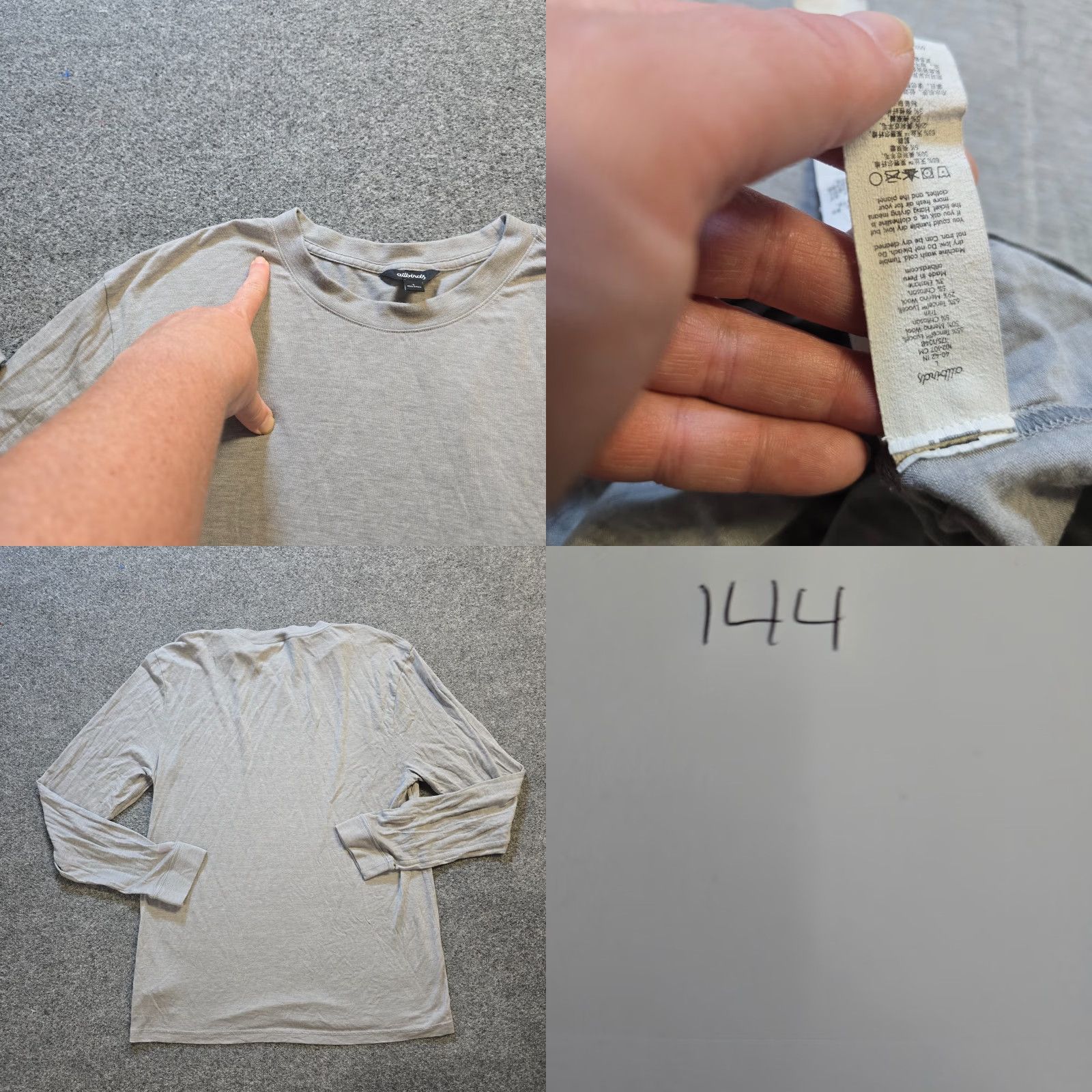 Allbirds All Birds Top Womens Size Large Gray Long Sleeve Crew Neck Casual T-Shirt Size L / US 10 / IT 46 - 8 Thumbnail