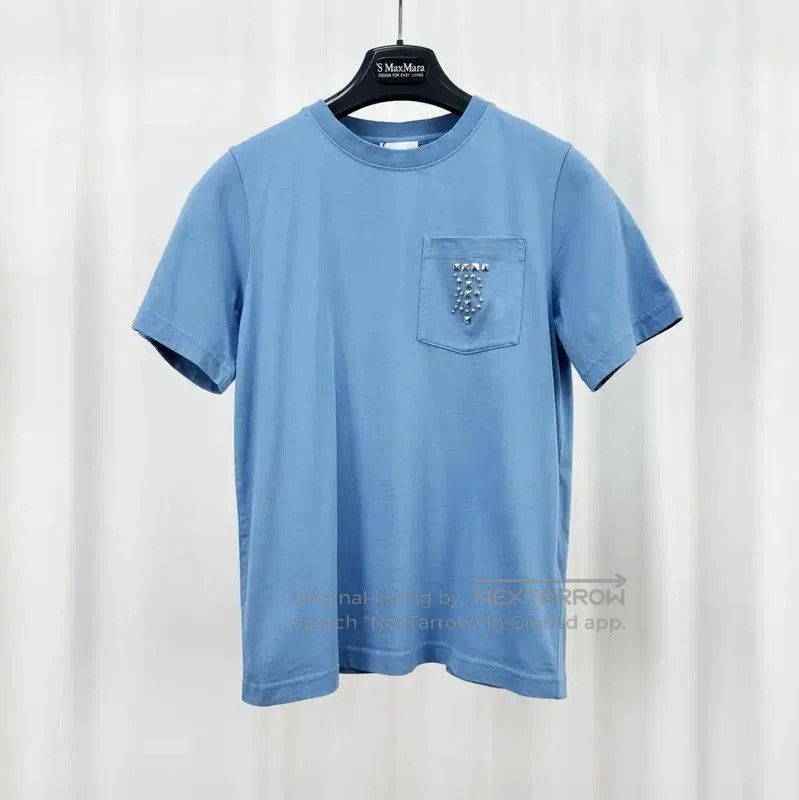 Burberry Burberry Logo Short Sleeve T-Shirt in Sky Blue. Size L / US 10 / IT 46 - 1 Thumbnail