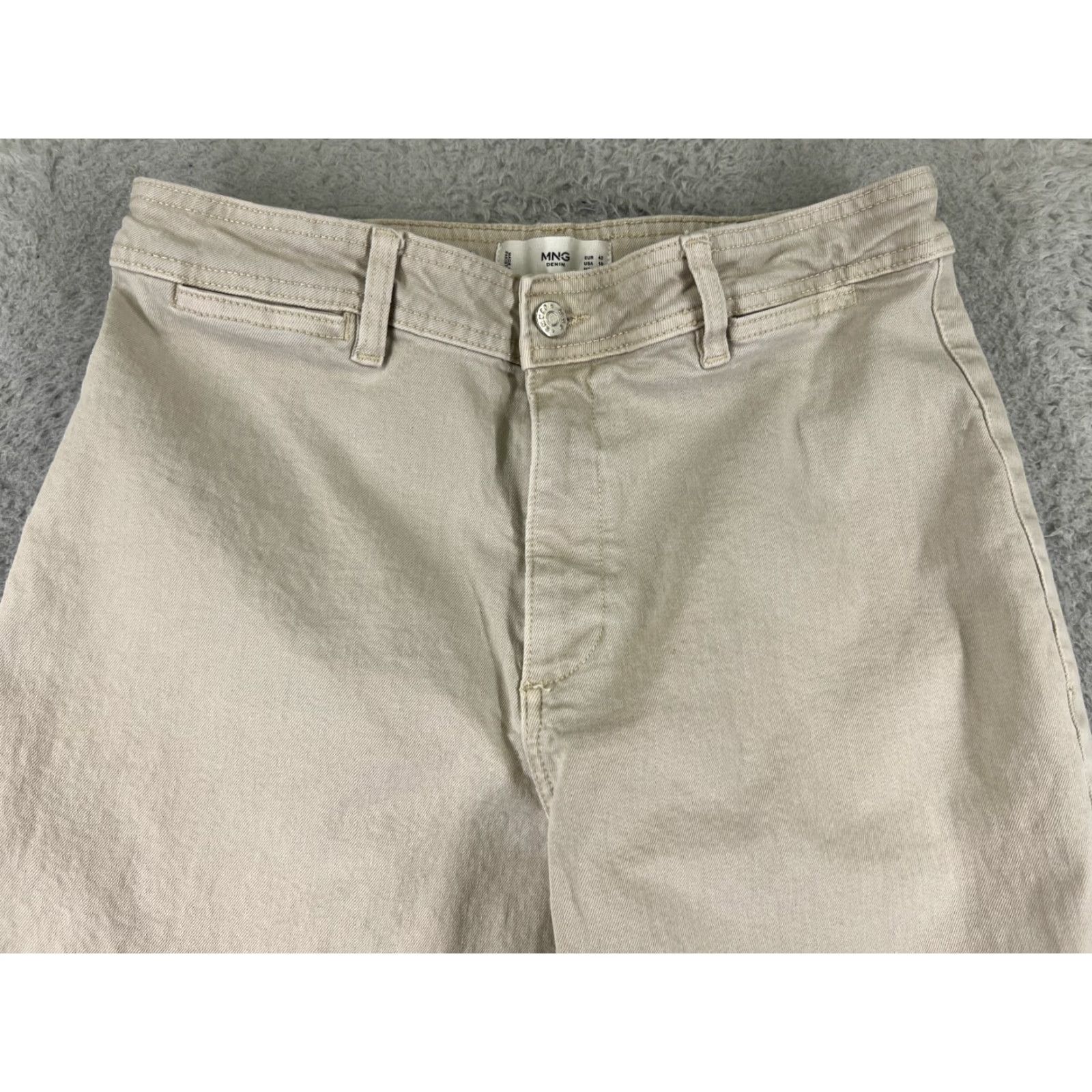 Vintage VINTAGE Buckle Bke Denim Jeans Waist 29 Inseam 26 Beige Wide-Leg High Rise 29x26 Womens Jeans Shirt? Size 32" / US 10 / IT 46 - 4 Thumbnail