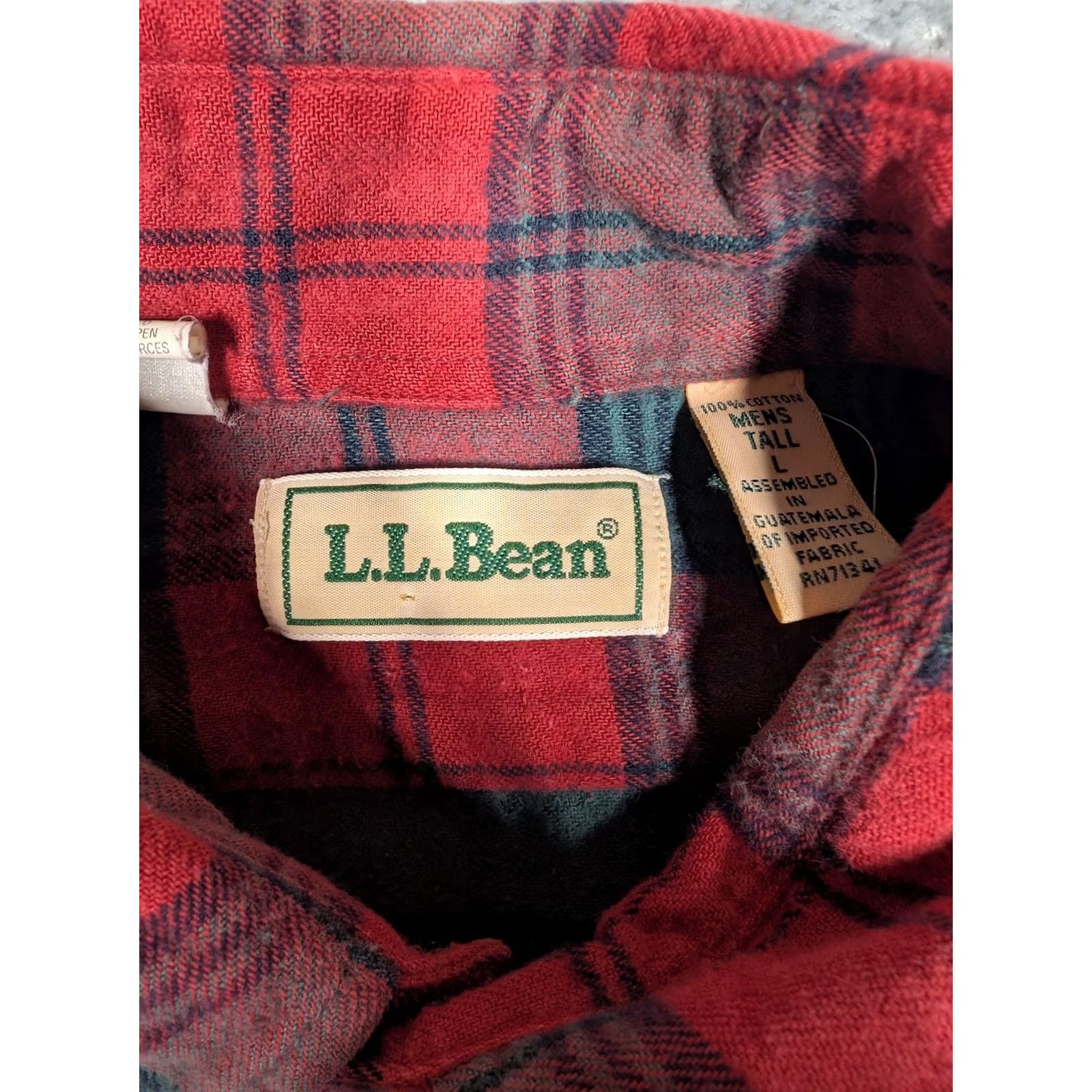 Vintage LL Bean Shirt Mens LT Red Plaid Flannel Long Sleeve Button Front Casual Size US L / EU 52-54 / 3 - 6 Thumbnail