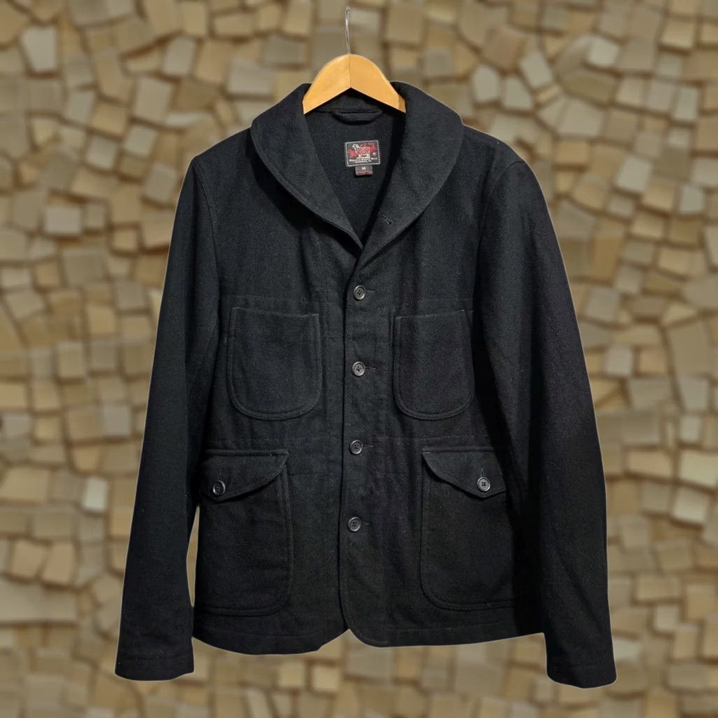 Vintage Woolrich Mens Jacket Black Medium Woolen Mills Daiki Suzuki Maine Guide Shacket Military Jacket Field Wool 100% Wool Unlined Pockets Regular Mens Size US M / EU 48-50 / 2 - 1 Thumbnail