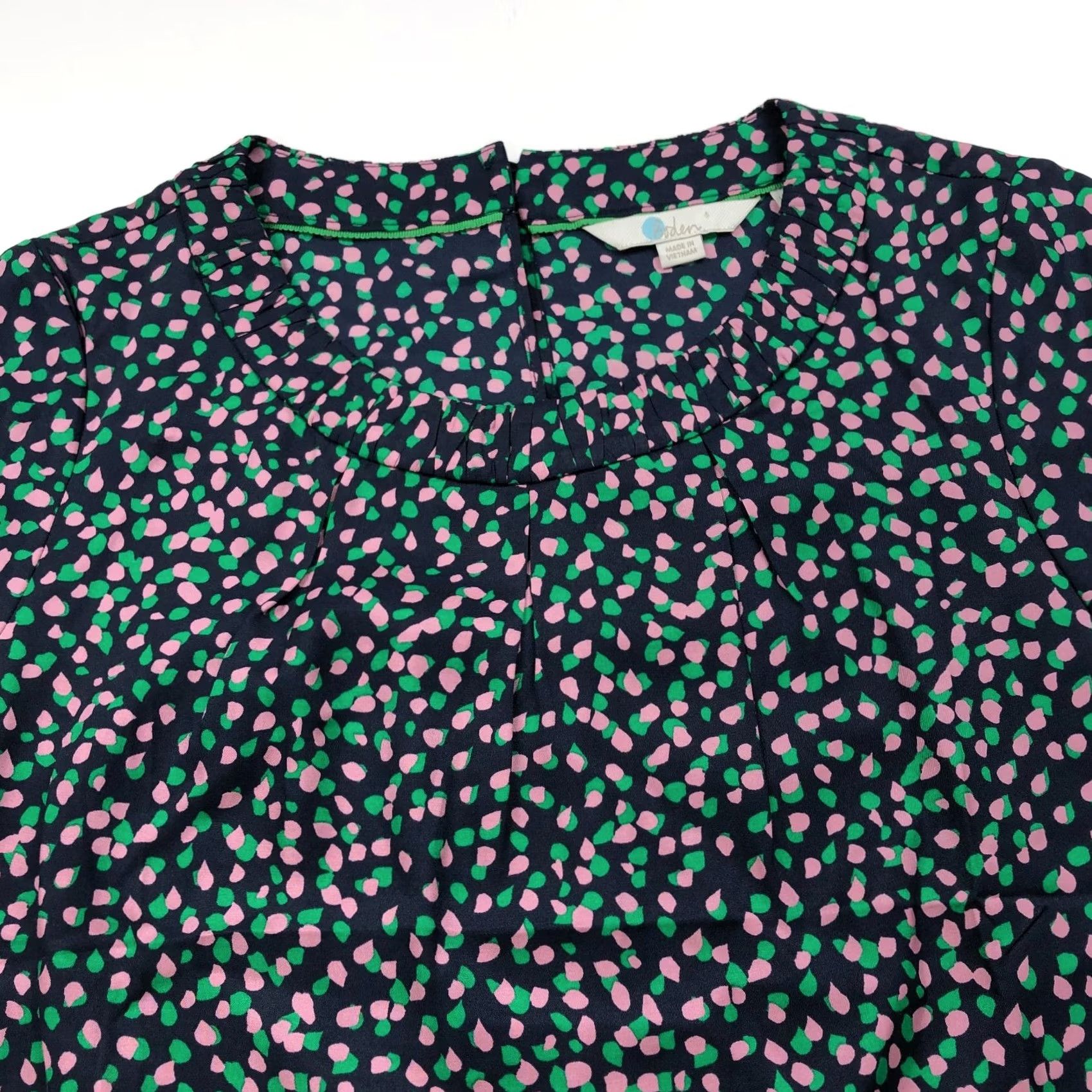 Boden Boden Carey 2 Silk Blend Womens Pullover Top Shirt Blouse Navy MINT W0093 Shirt Women XS-2? Size XS / US 0-2 / IT 36-38 - 2 Thumbnail