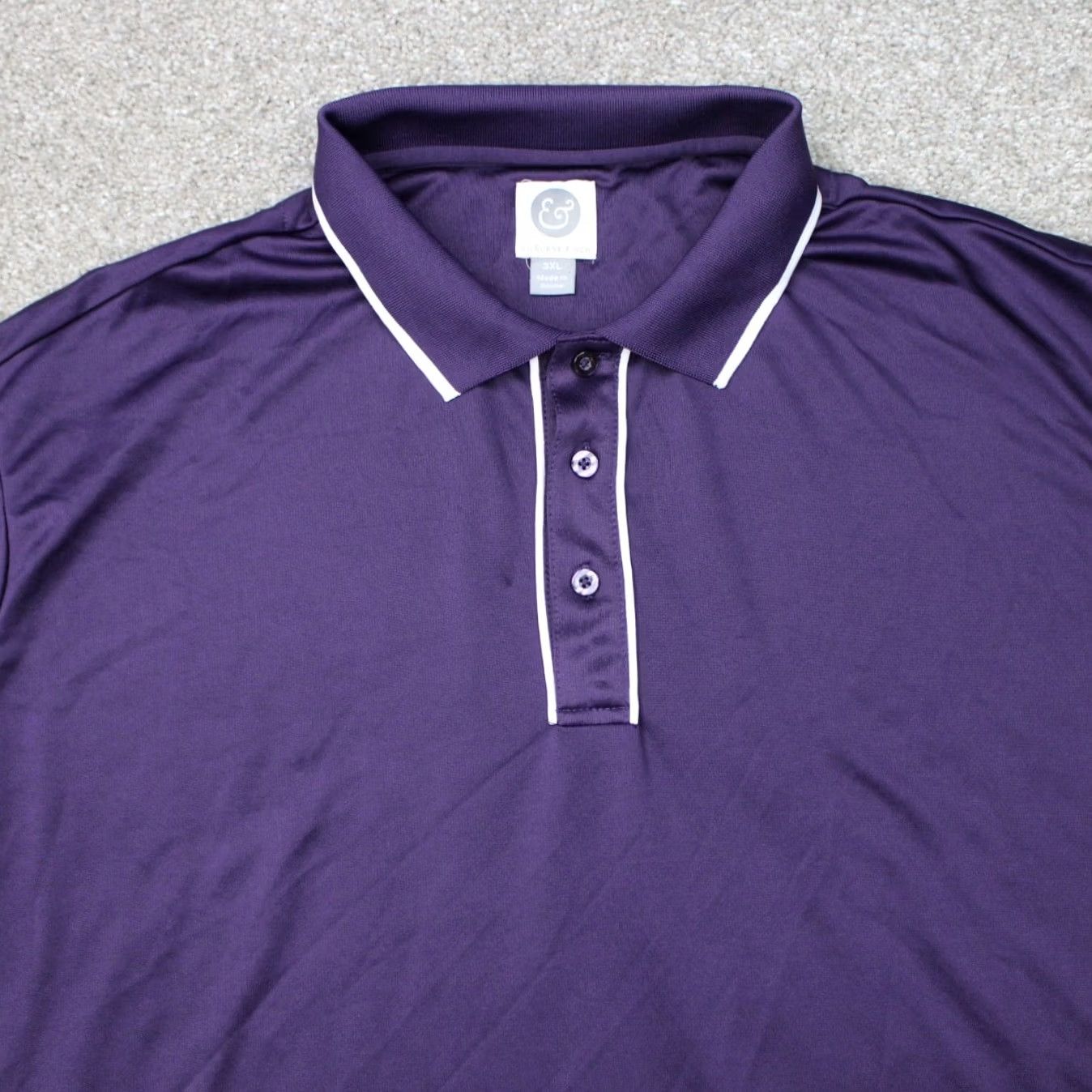 Vintage Kilburne & Finch Polo Shirt Men 3XL Purple 100% Polyester Short Sleeve Solid Shirt Polo Mens XXXL Size US XXL / EU 58 / 5 - 6 Thumbnail