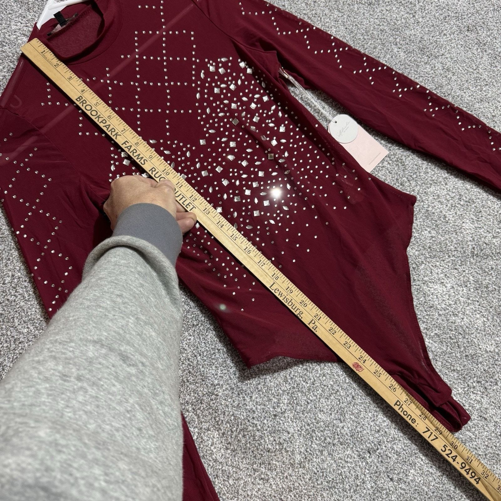 Other Blashe Bodysuit Womens M Rhinestones Sheer Embellished Chic Size M / US 6-8 / IT 42-44 - 3 Thumbnail