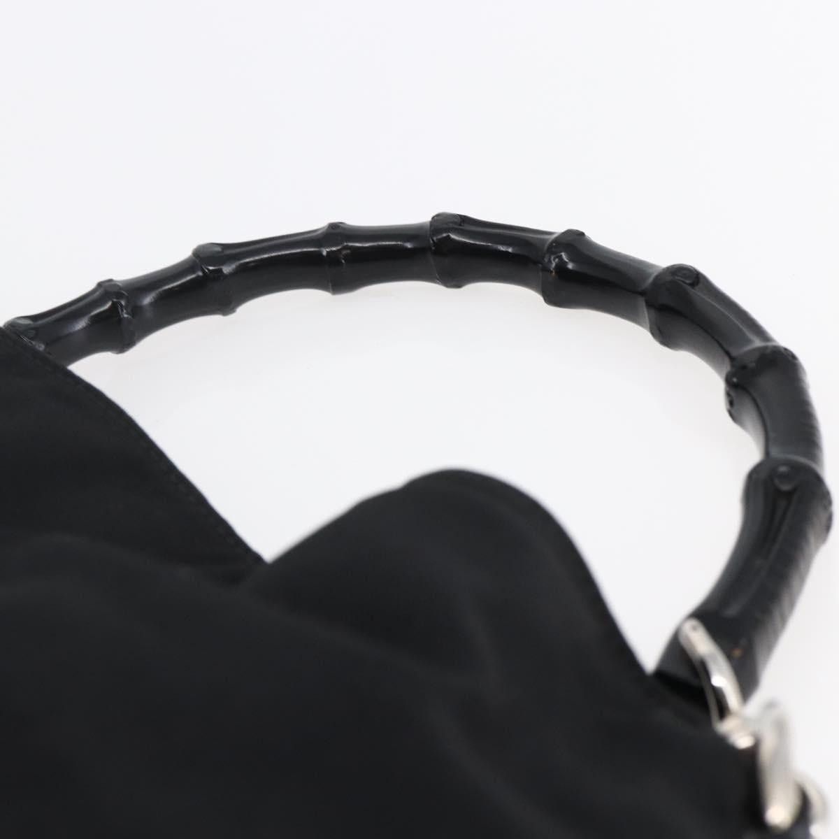 Gucci GUCCI Bamboo Hand Bag Nylon Black Silver 001 1638 001 1638 Size ONE SIZE - 8 Thumbnail