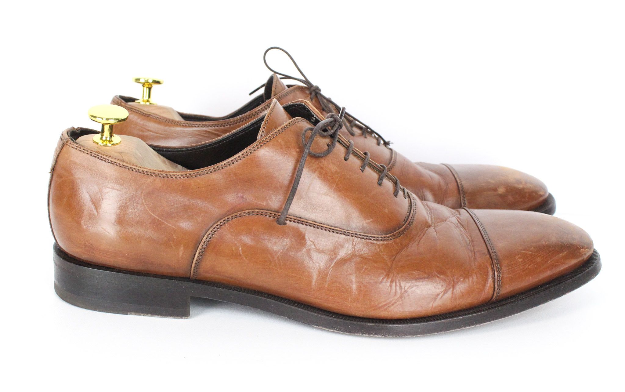 Suitsupply EU44.5 Mid Brown Leather Laced Low-Top 72821 Size US 11.5 / EU 44-45 - 5 Thumbnail