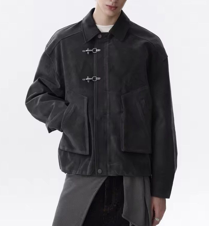 Japanese Brand Toggle Button Collar Pu Leather Jacket Size US L / EU 52-54 / 3 - 3 Thumbnail