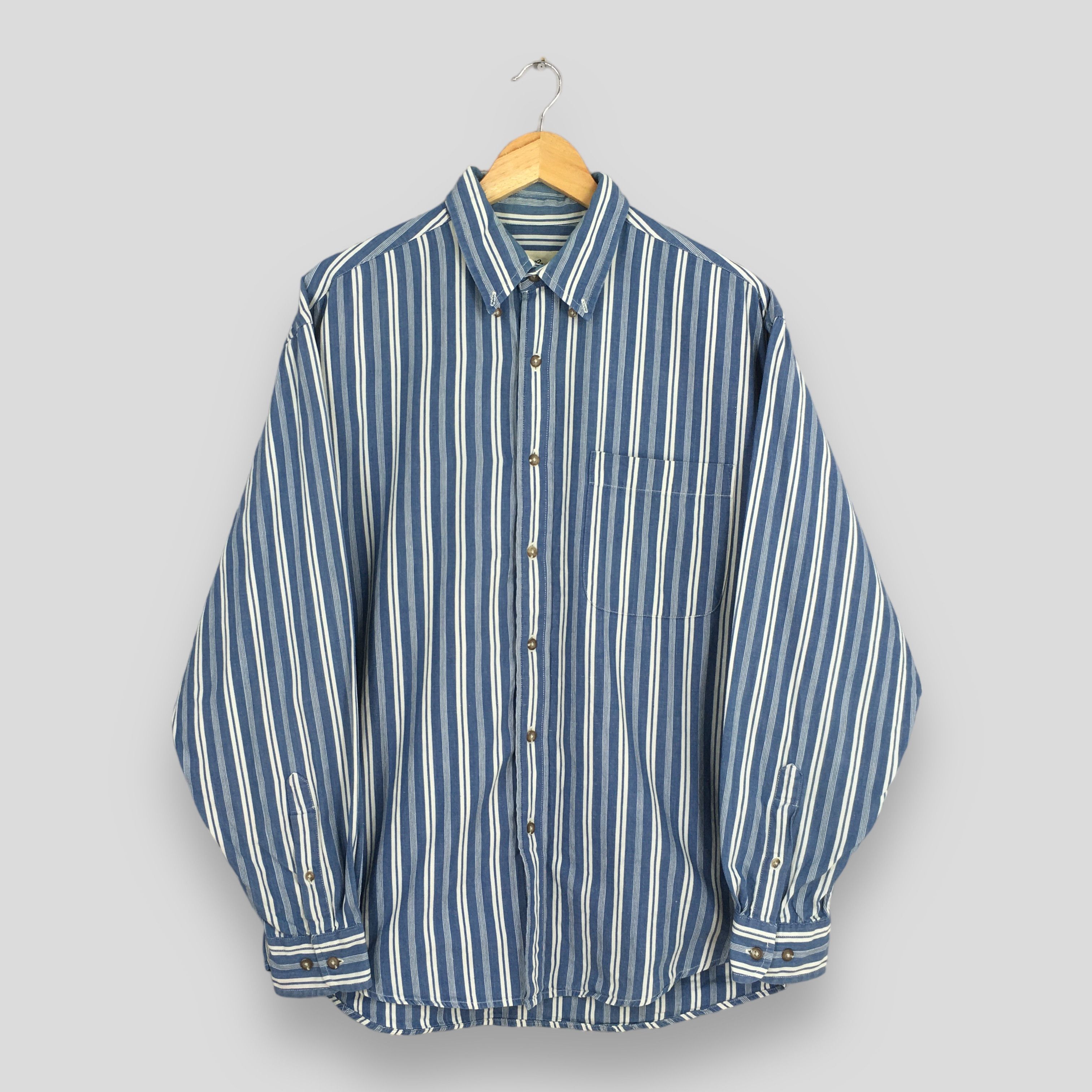 Eddie Bauer × Flannel × Vintage Vintage Eddie Bauer Striped Flannel Shirt Medium Size US M / EU 48-50 / 2 - 1 Thumbnail