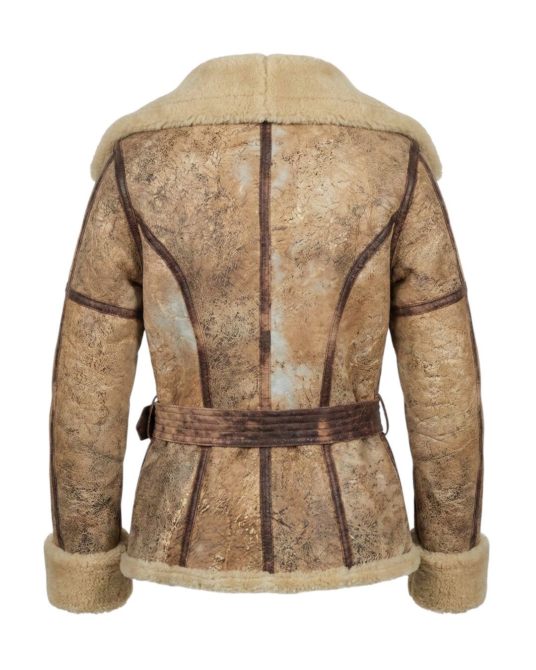 Roberto Cavalli ARCHIVE SHEARLING LEATHER BELTED JACKET Size S / US 4 / IT 40 - 2 Thumbnail