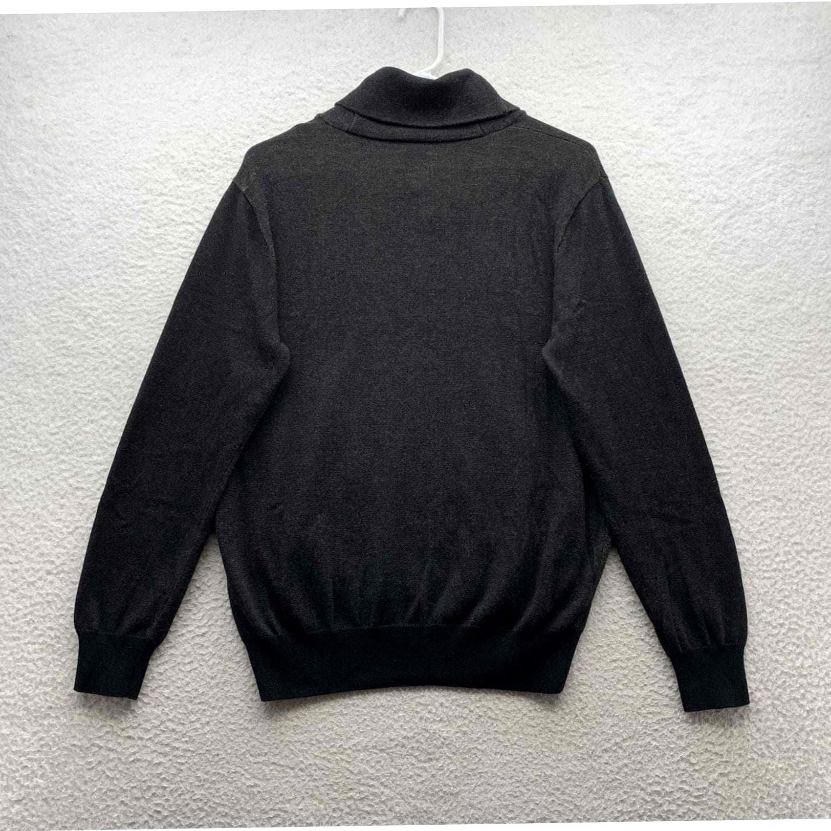 J.Crew J Crew Sweater Mens Medium Shawl Neck Charcoal Gray Button Pullover Knit Casual Dad Size US M / EU 48-50 / 2 - 4 Thumbnail
