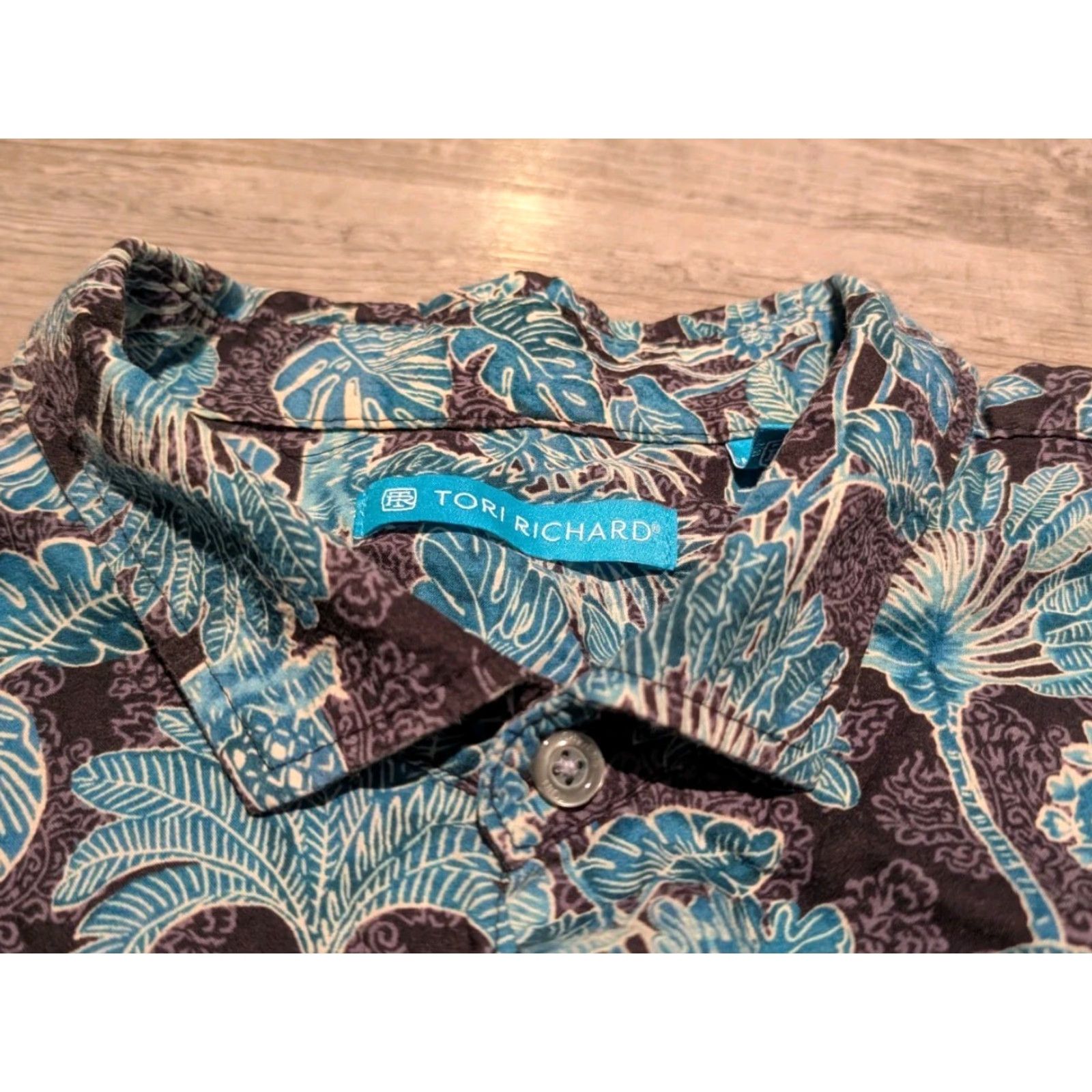 Tori Richard Tori Richard Hawaiian Shirt XL Blue Floral Button-Up Short Sleeve Tropical Trees Mens Size US XL / EU 56 / 4 - 6 Thumbnail