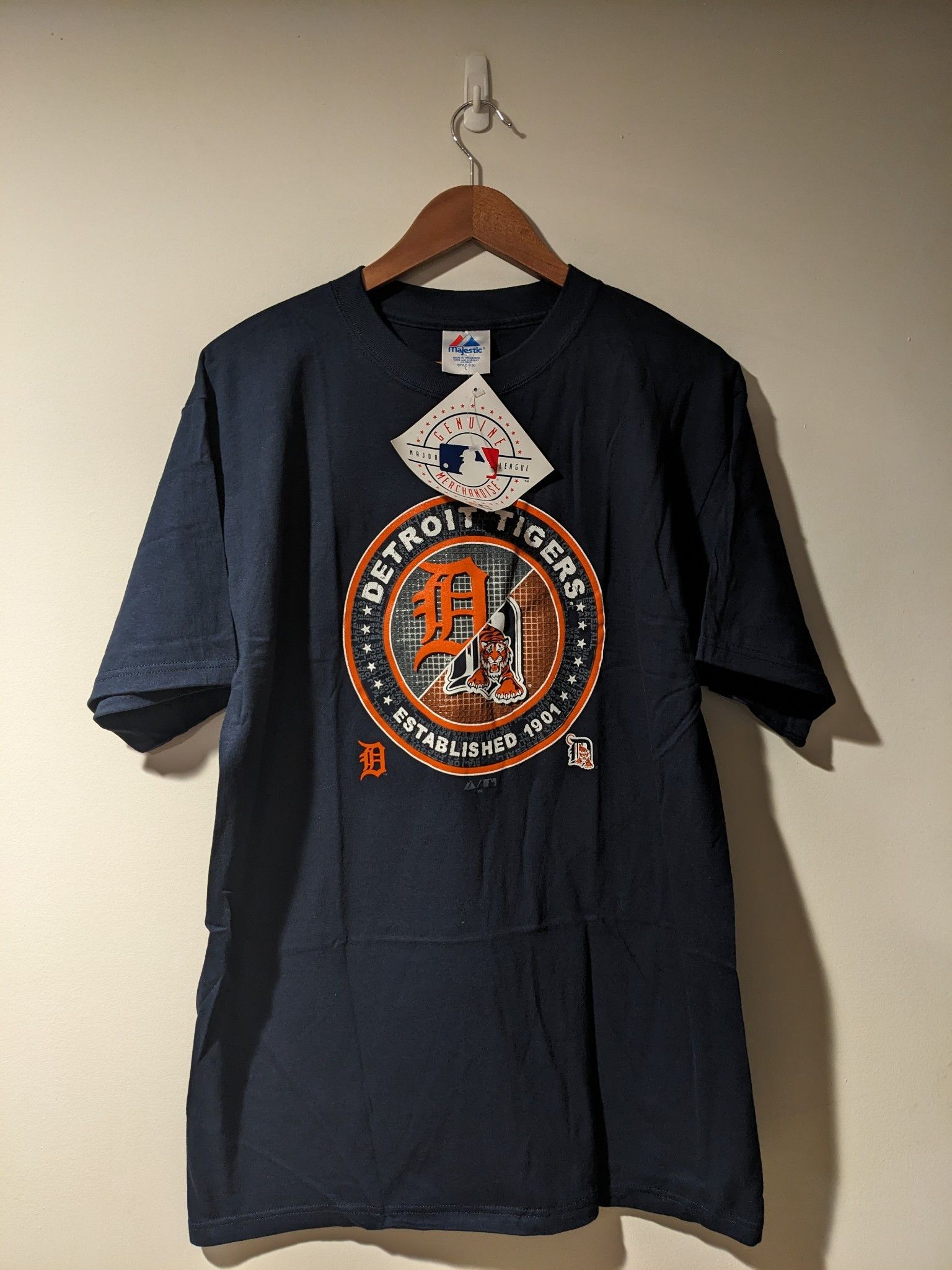 Majestic × Vintage Vintage Detroit Tigers MLB Baseball Majestic Large T-Shirt Size US L / EU 52-54 / 3 - 1 Thumbnail
