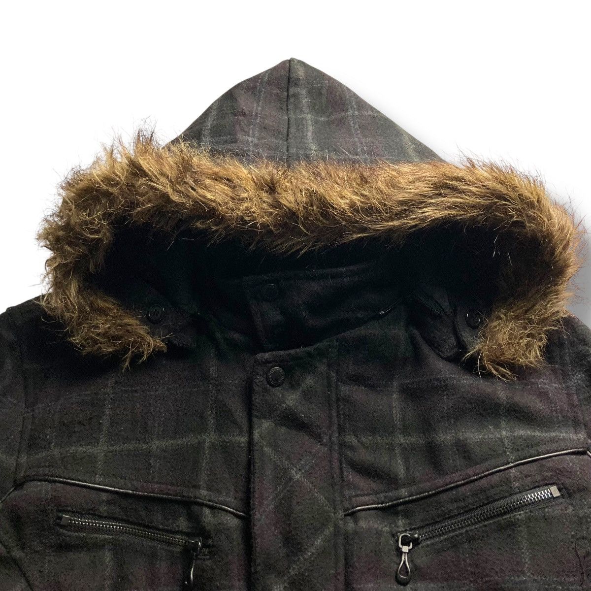 If Six Was Nine 🇯🇵 IN THE ATTIC HOMME CHECKERED FUR HOODIE JACKET Size US XL / EU 56 / 4 - 8 Thumbnail