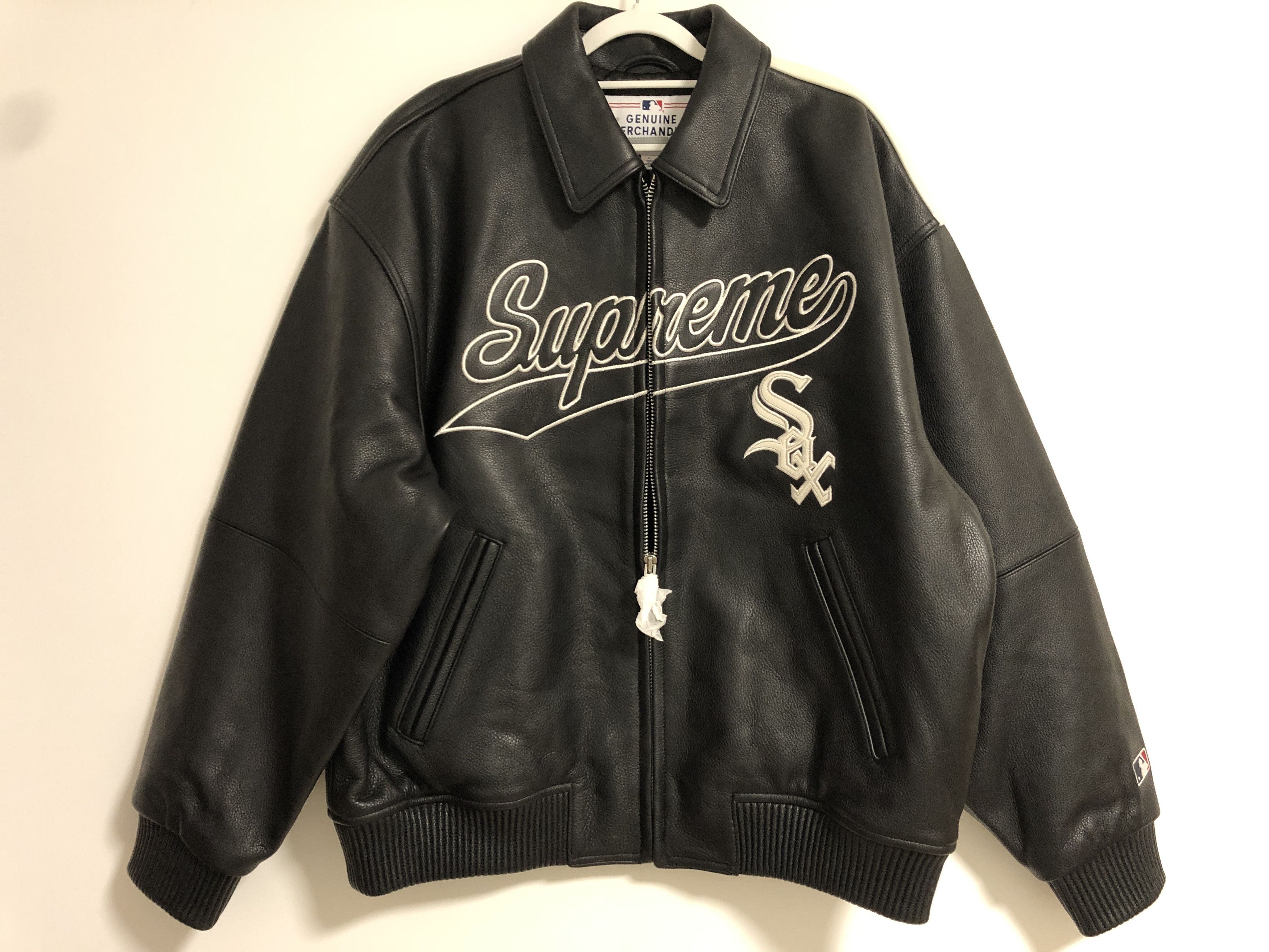 MLB × Supreme Supreme®/Chicago White Sox™ Leather Varsity Jacket Size US L / EU 52-54 / 3 - 2 Thumbnail