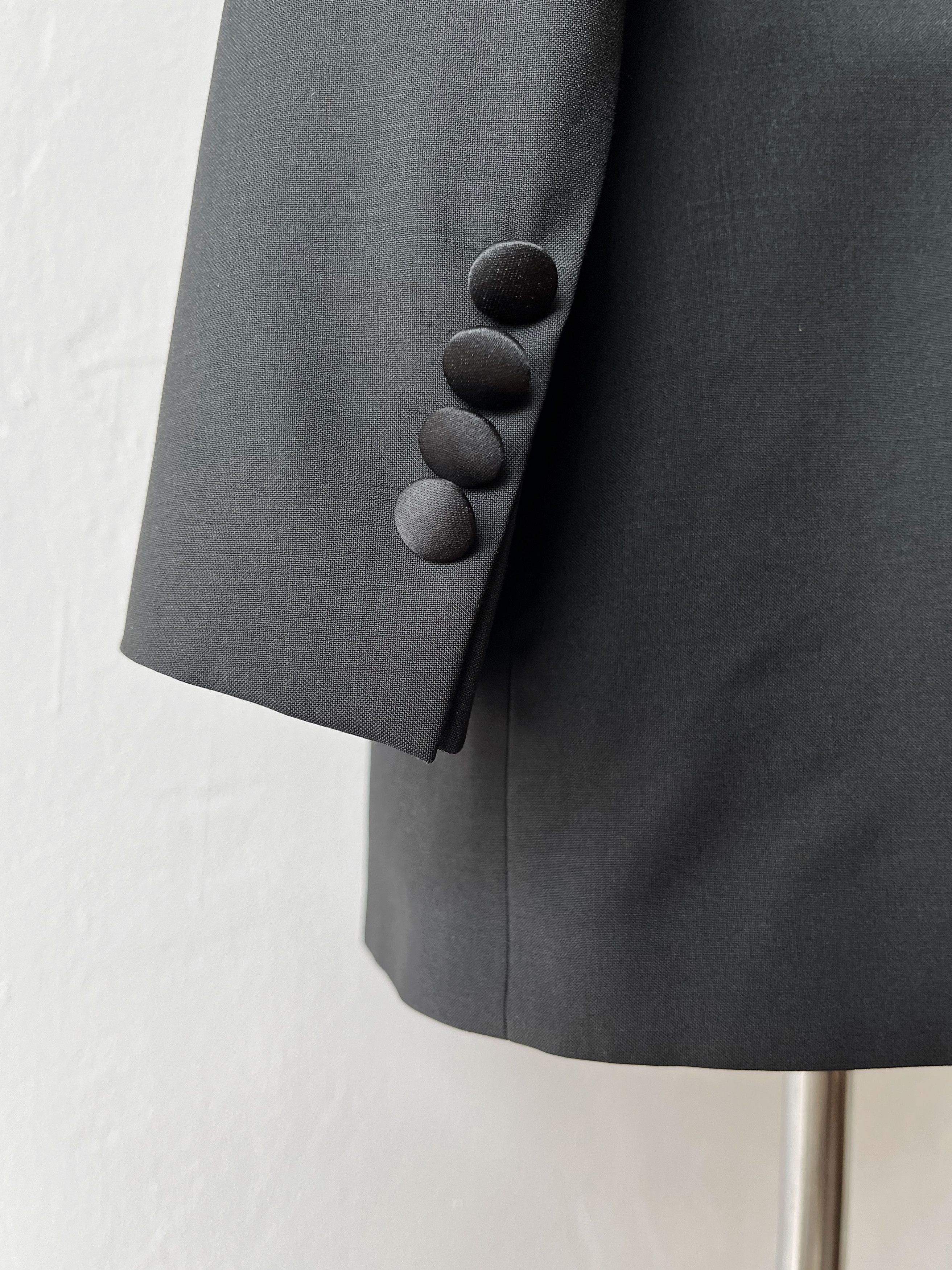Hugo Boss × Vintage BOSS Tuxedo Virgin Wool Shawl Collar Men's Smoking Jacket Size 40L - 3 Thumbnail