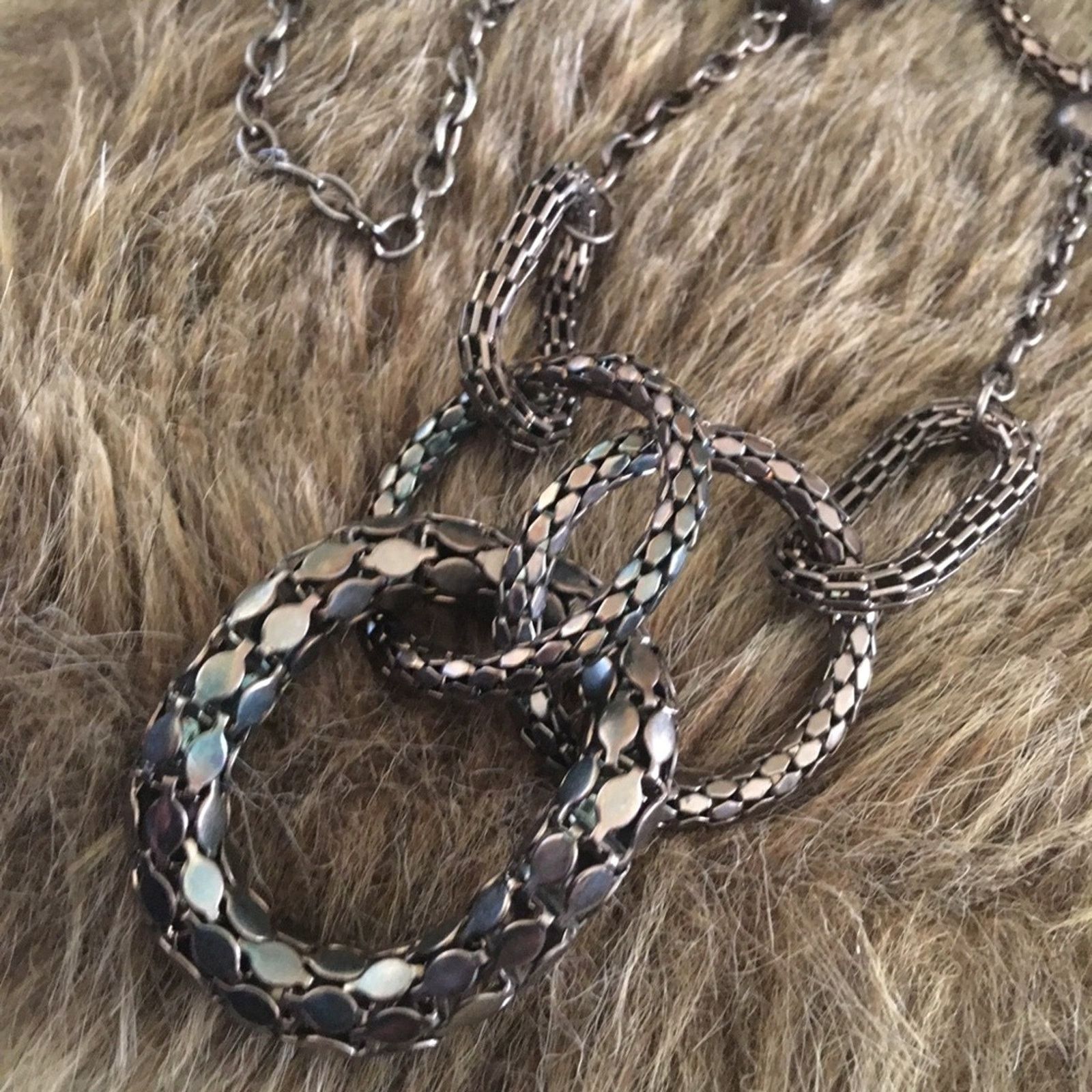 Jewelry Modern black chrome tone chain link necklace Size ONE SIZE - 5 Thumbnail