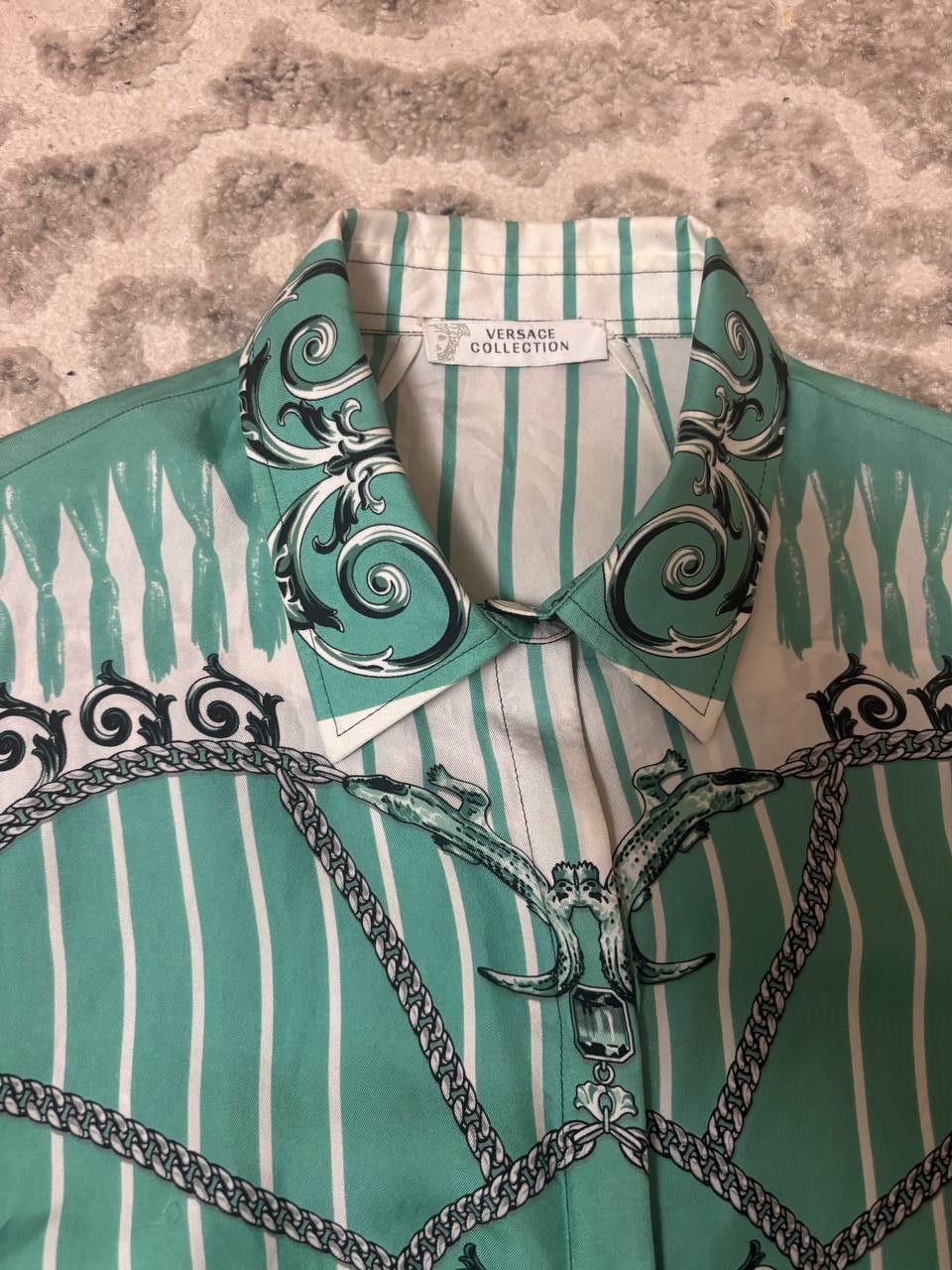 Versace Gianni Versace Collection 100% Silk Baroque Shirt Portugal Size M / US 6-8 / IT 42-44 - 14 Thumbnail