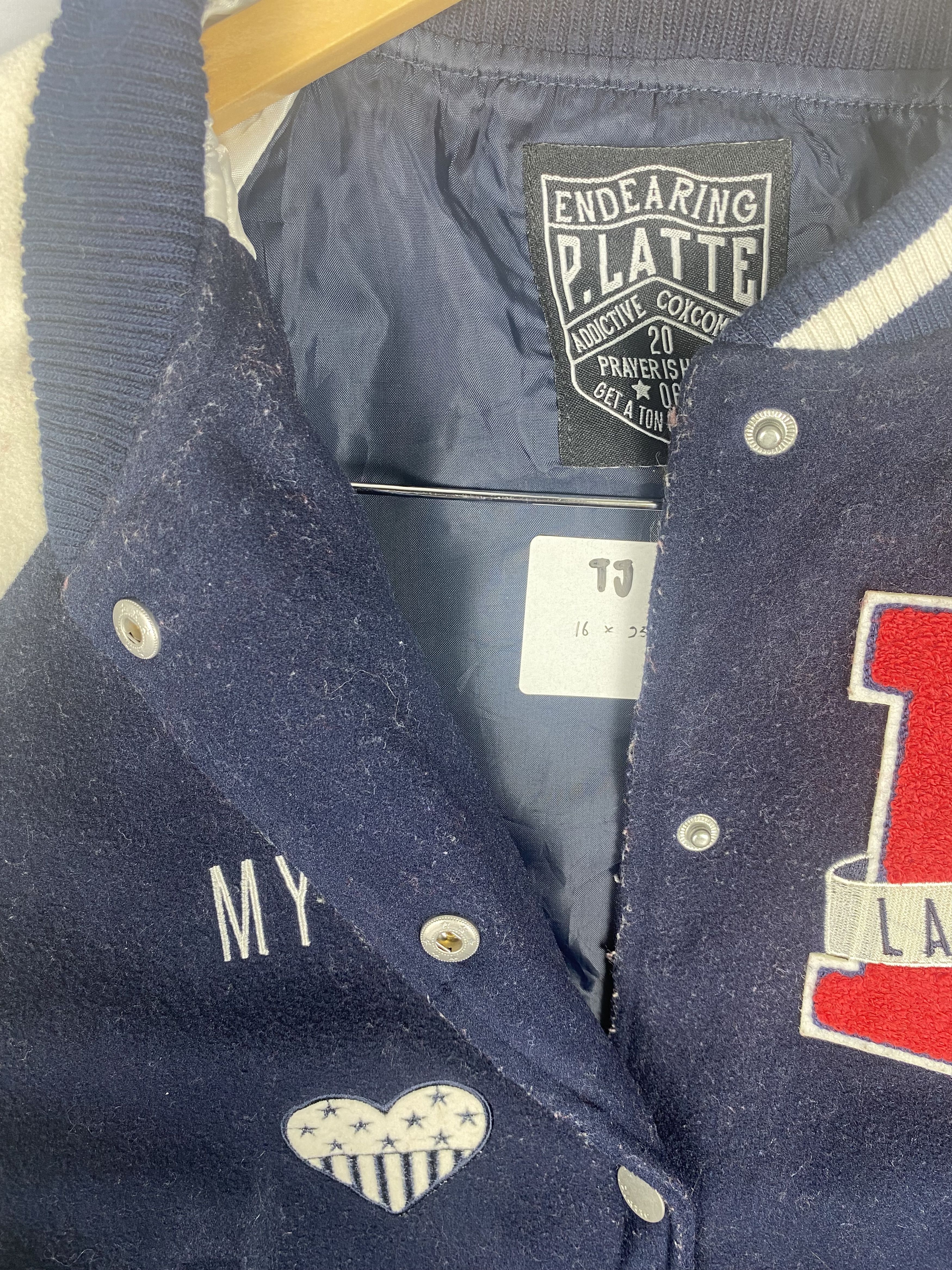 Japanese Brand Vintage P.Latte Embroidered Varsity Jacket Size US XS / EU 42 / 0 - 7 Thumbnail