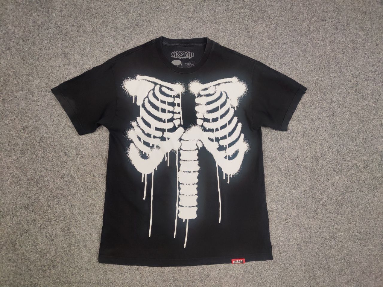 Dissizit Vintage Dissizit Sun Faded Black Skeleton T shirt USA Made Size US L / EU 52-54 / 3 - 8 Thumbnail