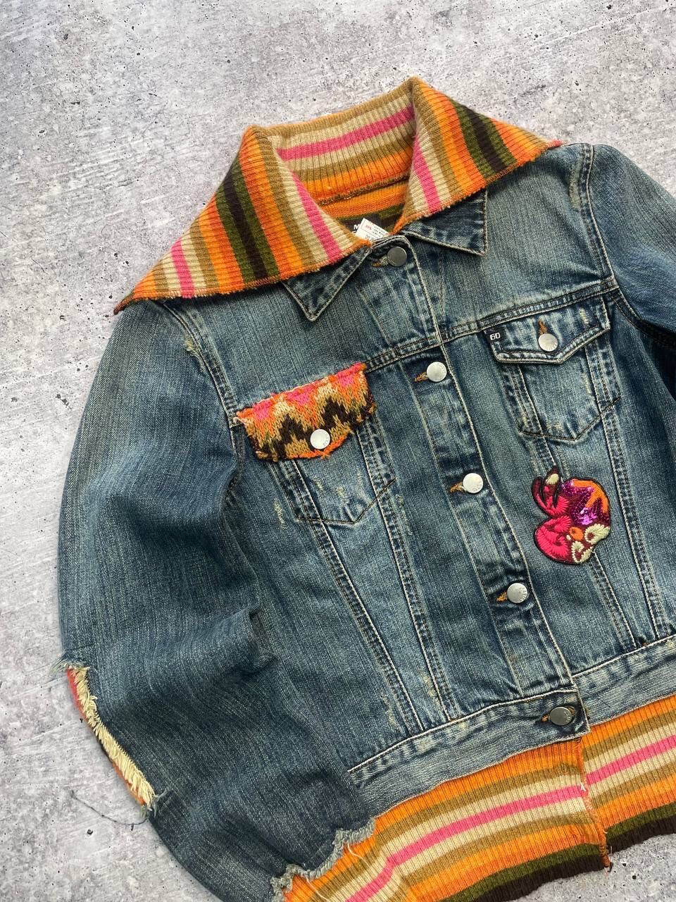If Six Was Nine × Japanese Brand × Miss Sixty Vintage Crazy Miss Sixty Denim Knitted Jacket Y2K Size M / US 6-8 / IT 42-44 - 3 Thumbnail