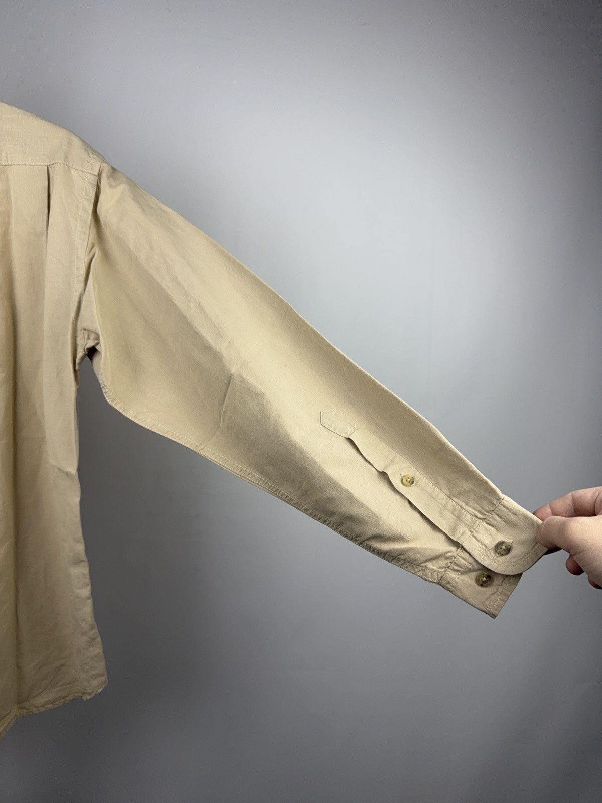 Marlboro Classics 90s Marlboro Classics Beige Linen Work Shirt Vintage L Size US L / EU 52-54 / 3 - 14 Thumbnail