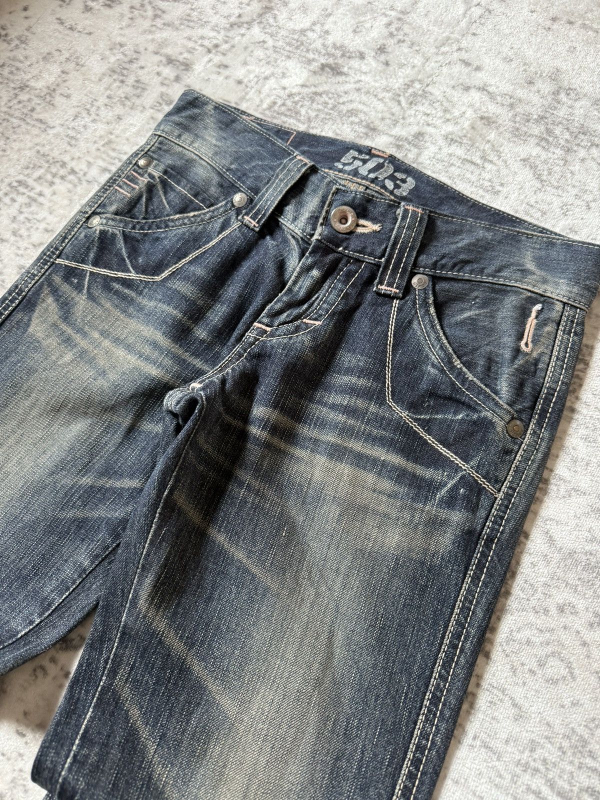 Le Grande Bleu (L.G.B.) Edwin 503 Japan Muddy Wash Flared Jeans Size US 28 / EU 44 - 4 Thumbnail