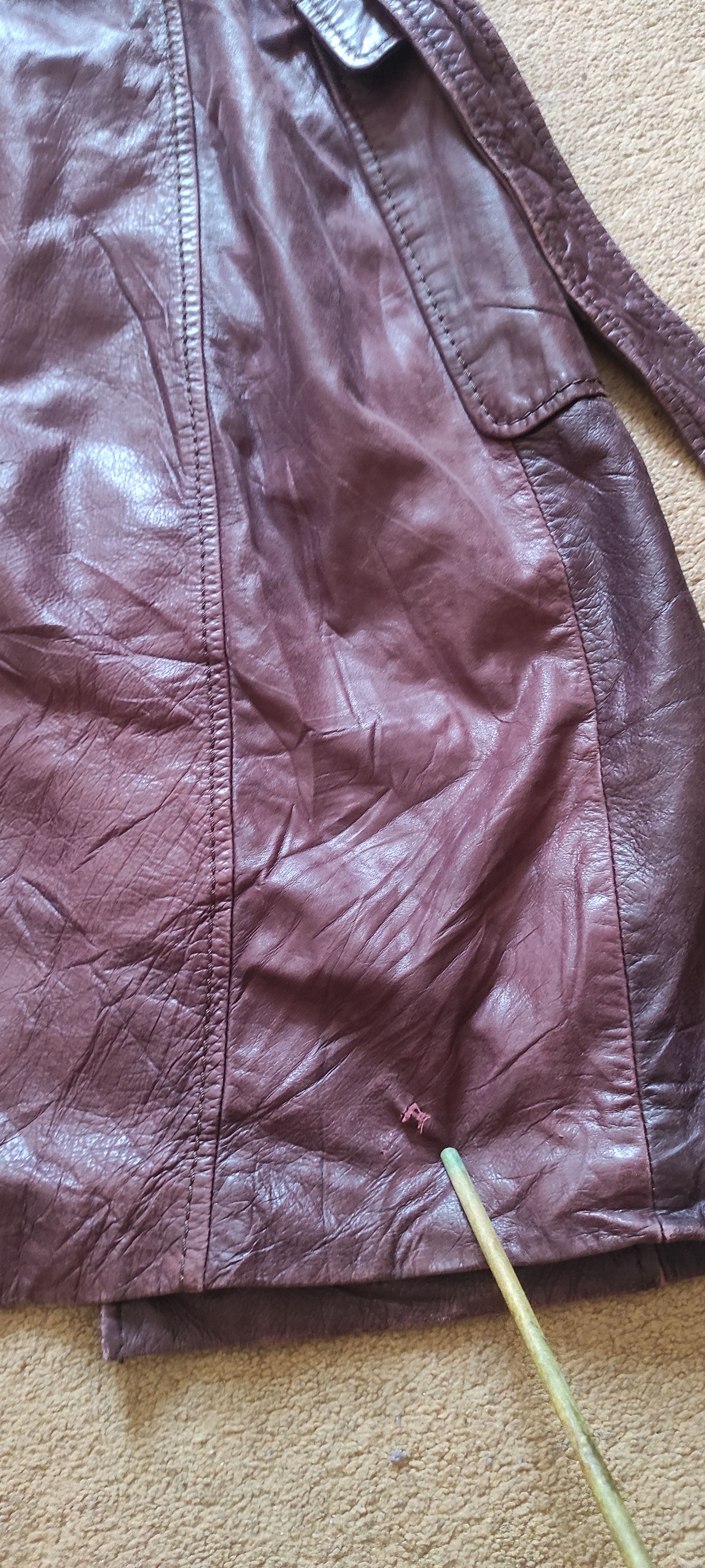Leather × Zara ZARA Women's Real Leather Belted Trench Coat Size M Size M / US 6-8 / IT 42-44 - 19 Thumbnail