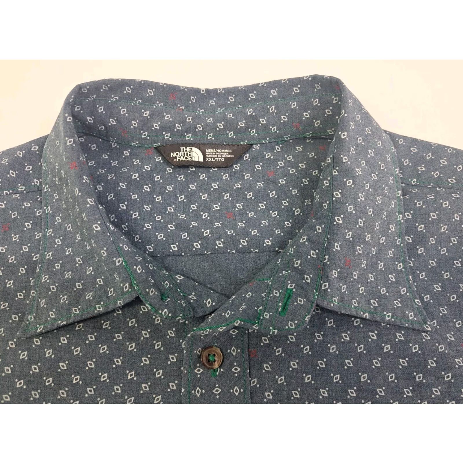 The North Face The North Face Shirt Button-Up Mens 2XL Blue Diamond Short Sleeve Casual Workwear All Seasons Outdoor Weather Wrapped Collar Mens Size US XXL / EU 58 / 5 - 3 Thumbnail