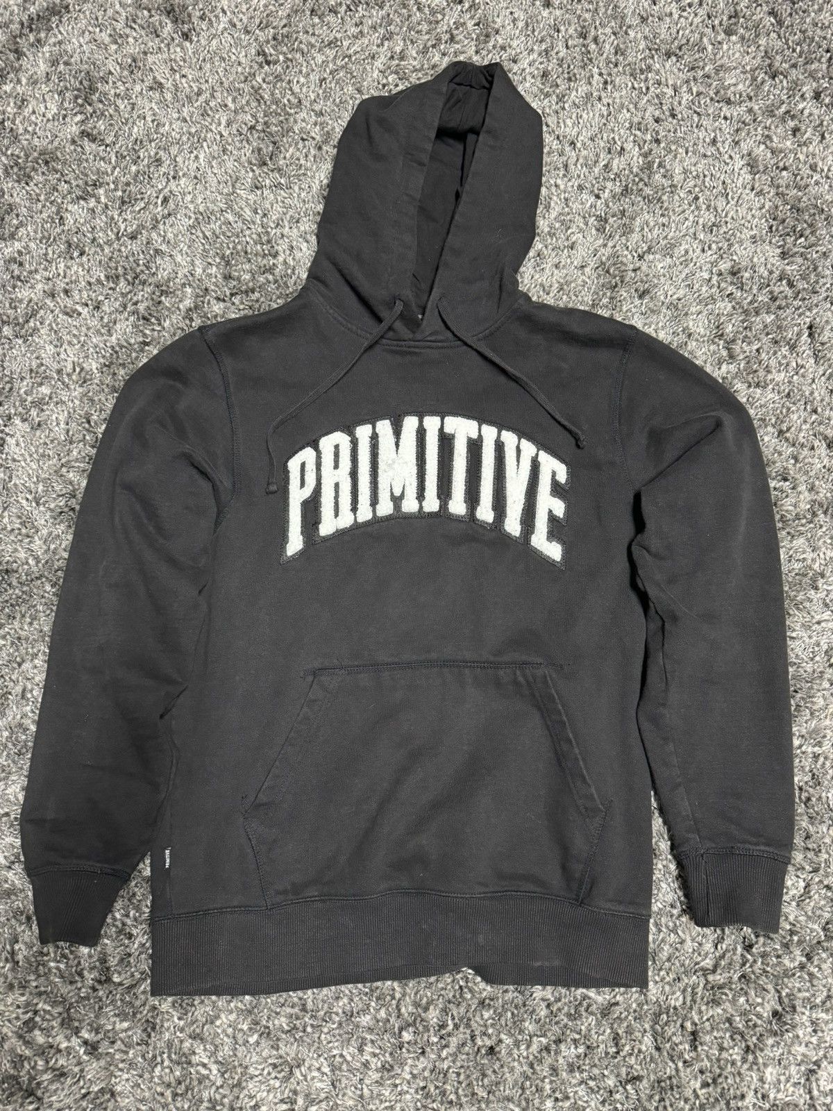 image of Primitive Wool Text Hoodie in Black, Men's (Size Medium)