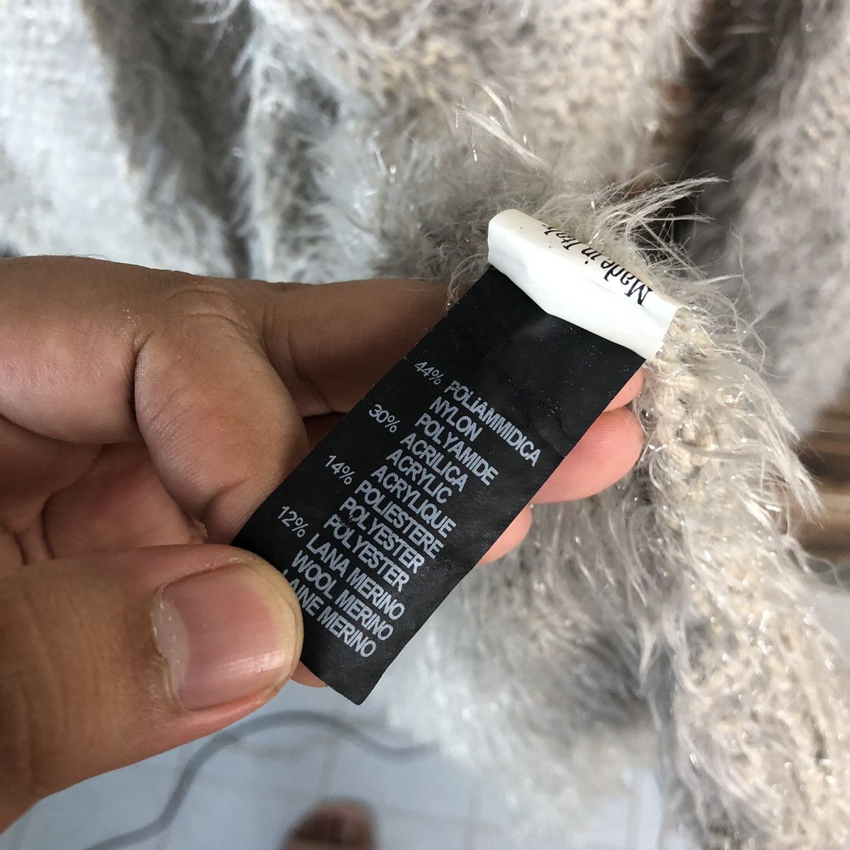 Other Become Grey mohair fur shaggy Cardigan Knitwear #A1318 Size L / US 10 / IT 46 - 11 Thumbnail