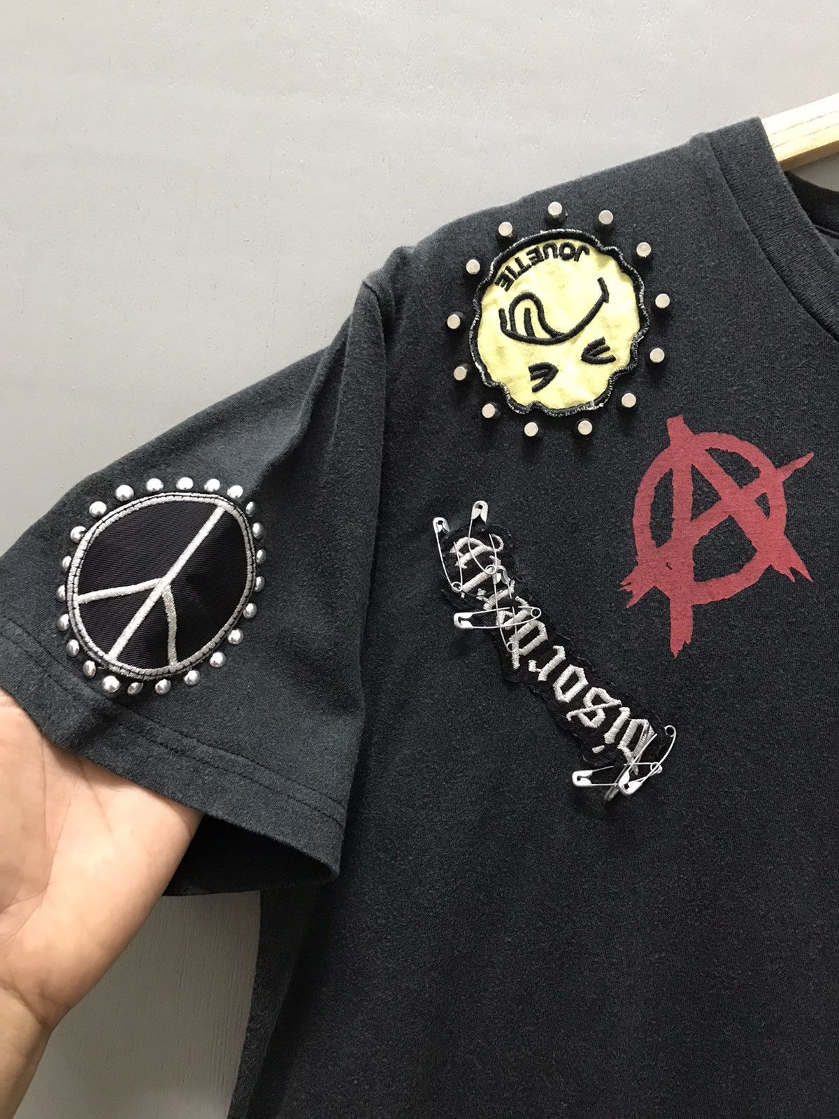 Anarchy Metal Studded Punked tee Goth Chaos