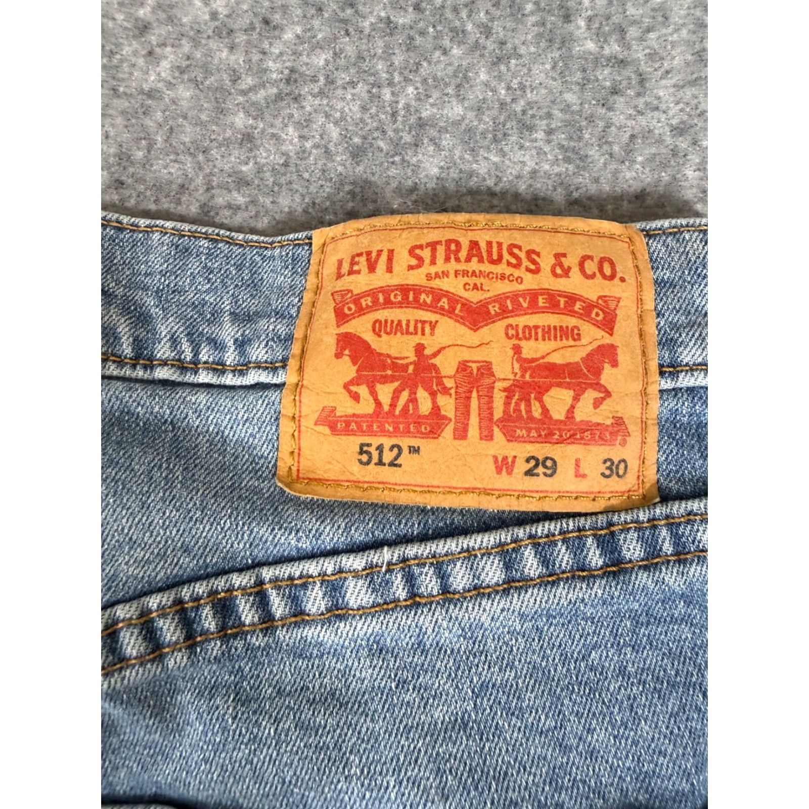Levi's Levi’s 512 Jeans Mens 29x30 Blue Denim Stretch Slim Fit Straight Leg Whisker Wash Pockets City College Men Size US 29 - 5 Thumbnail