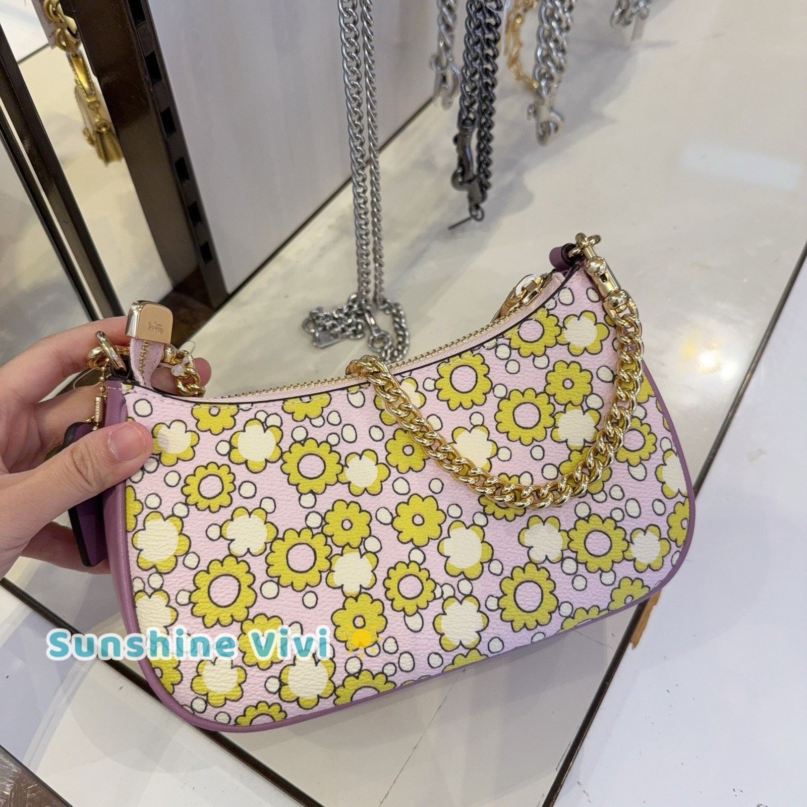 Coach NWT Coach Teri Mini Crossbody Bag Floral Print CBG64 Lilac Size ONE SIZE - 2 Thumbnail