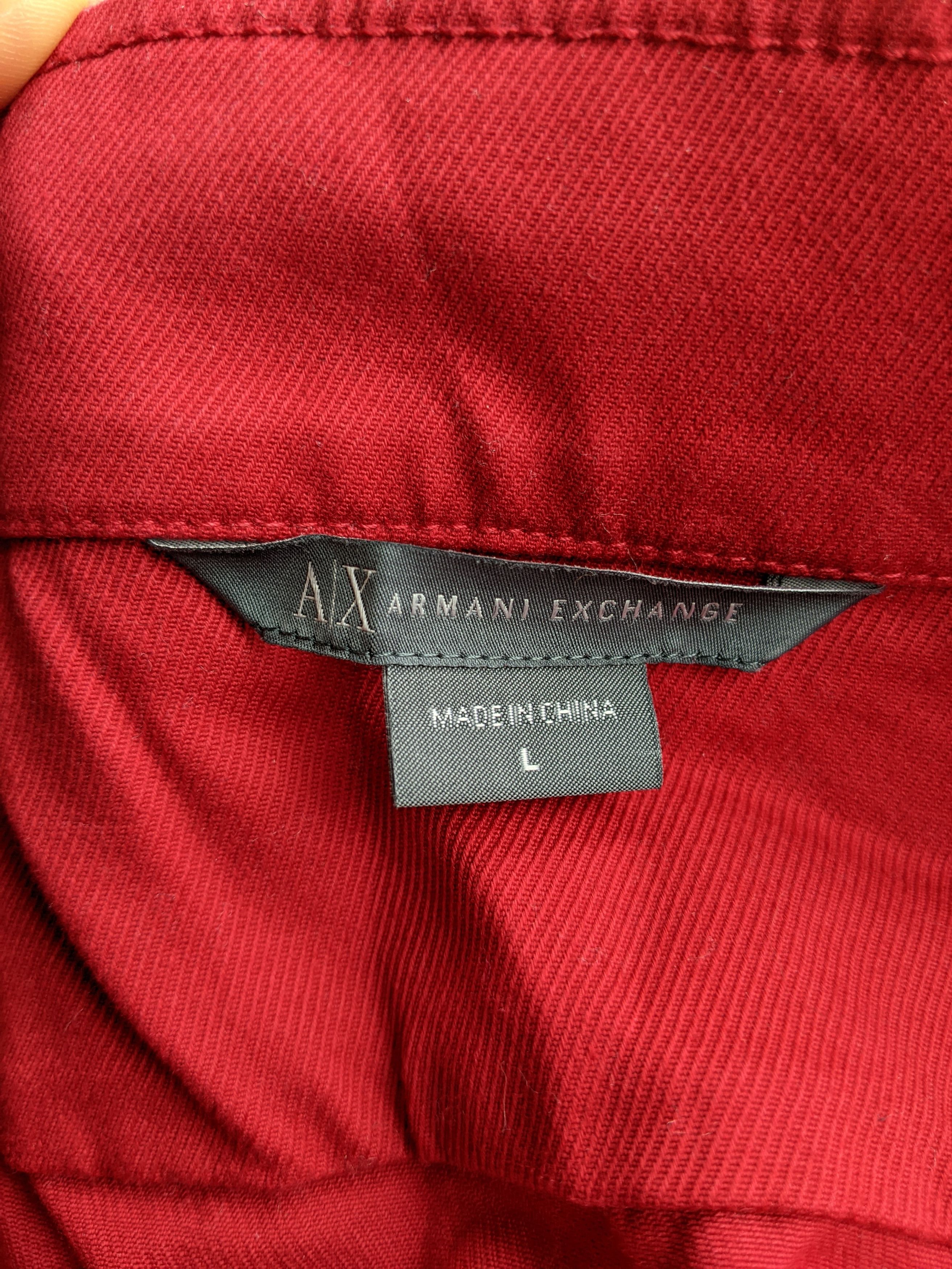 Armani Armani Exchage Red Denim Jacket Kimono Blazer Rundholz Dip Size L / US 10 / IT 46 - 5 Thumbnail