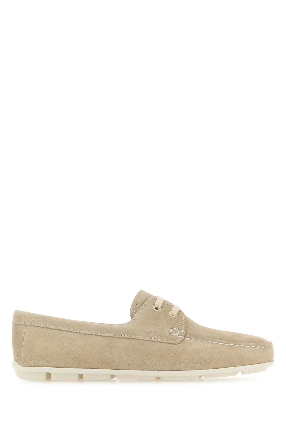 image of Prada Sand Suede Driver Loafers in Beige O Tan, Women's (Size 11)
