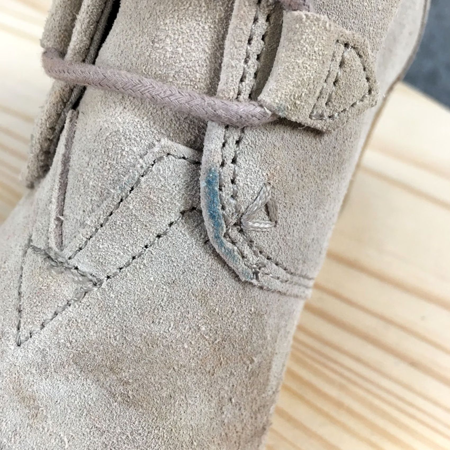 Toms TOMS Boots Womens 5.5 Desert Wedge Ankle Boot Gray Suede Leather Lace Up Casual Size US 6 / IT 36 - 6 Thumbnail