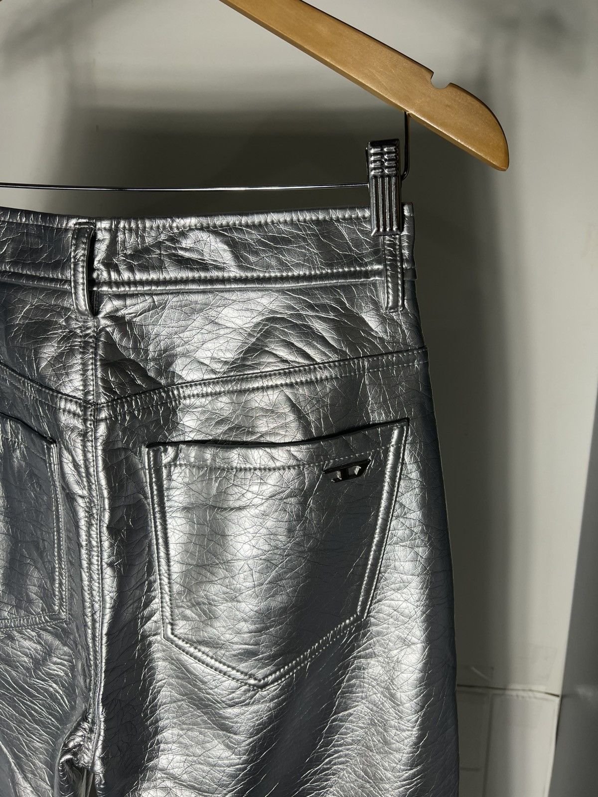Diesel Black Gold VERY RARE DIESEL P-ARCY SILVER METAL DESIGNER PANTS LUXURY Size 27" / US 4 / IT 40 - 19 Thumbnail
