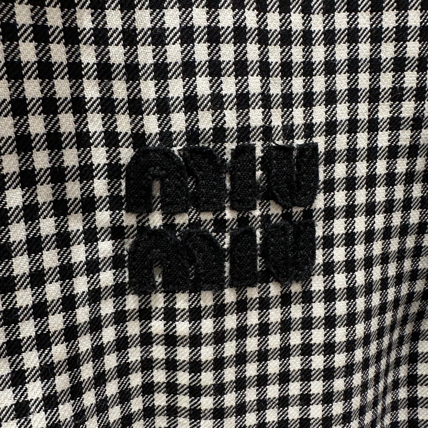 Miu Miu MIU MIU checked logo zip-up wool jacket 36 Size XS / US 0-2 / IT 36-38 - 6 Thumbnail