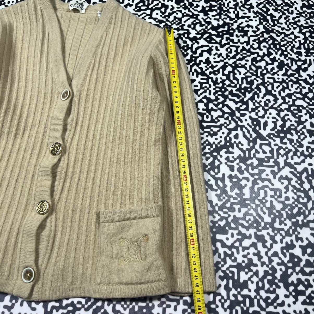 Celine Vintage 90s CELINE Paris Wool Cardigan Luxury Retro Style Size XS / US 0-2 / IT 36-38 - 19 Thumbnail