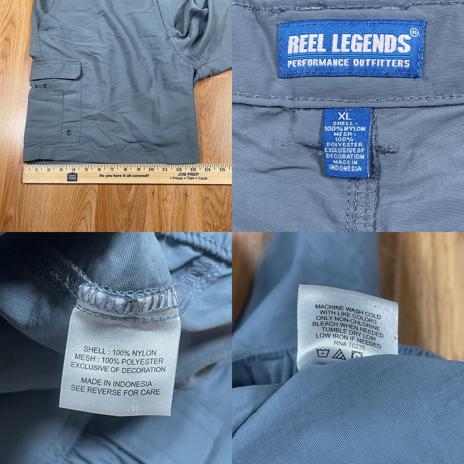 Vintage Reel Legends Shorts Mens XL Gray Performance Outfitters Cargo Fishing Khaki Size US 36 / EU 52 - 8 Thumbnail