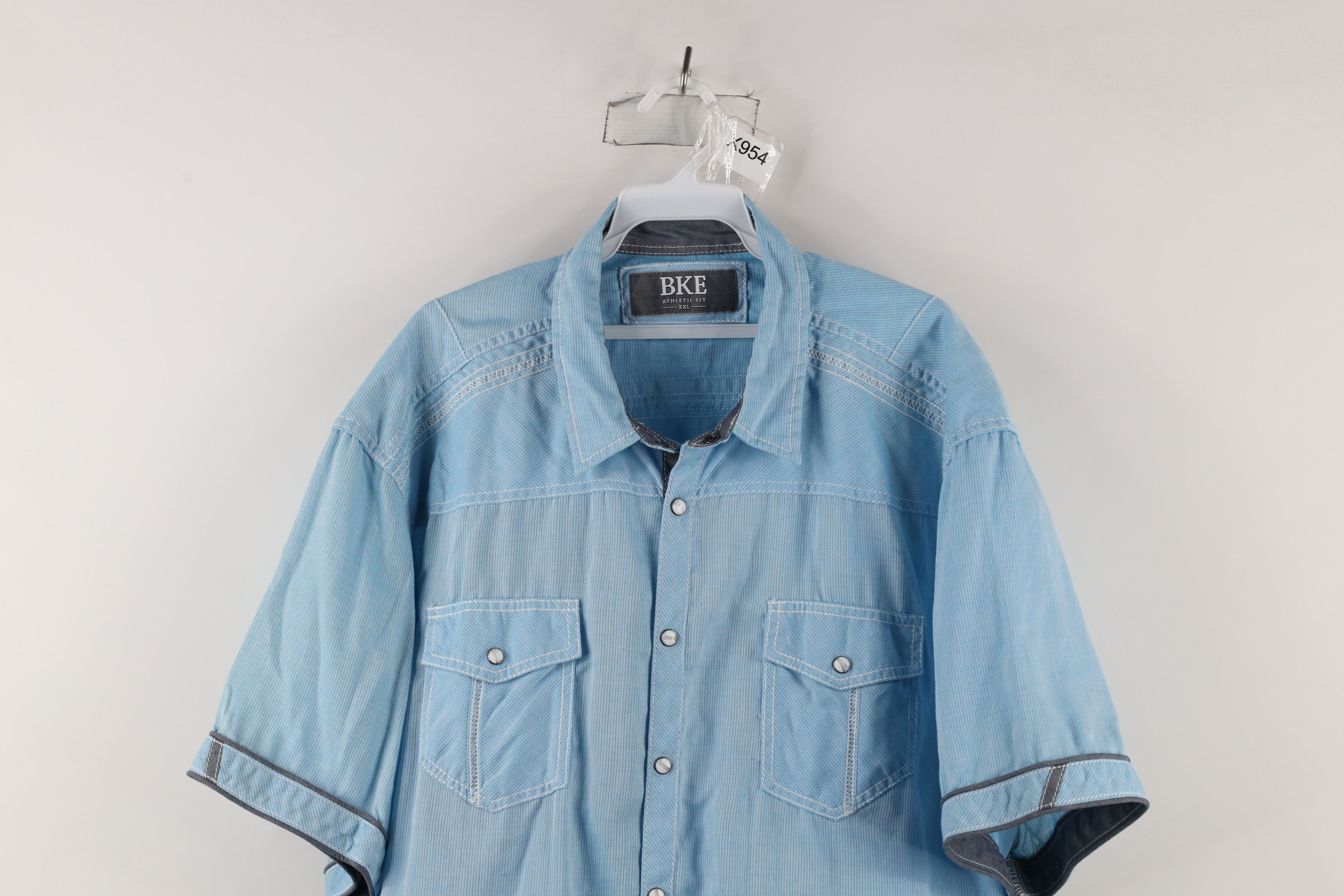 Vintage Bke Buckle Fit Thick Stitch Short Sleeve Snap Button Shirt Size US XXL / EU 58 / 5 - 2 Thumbnail