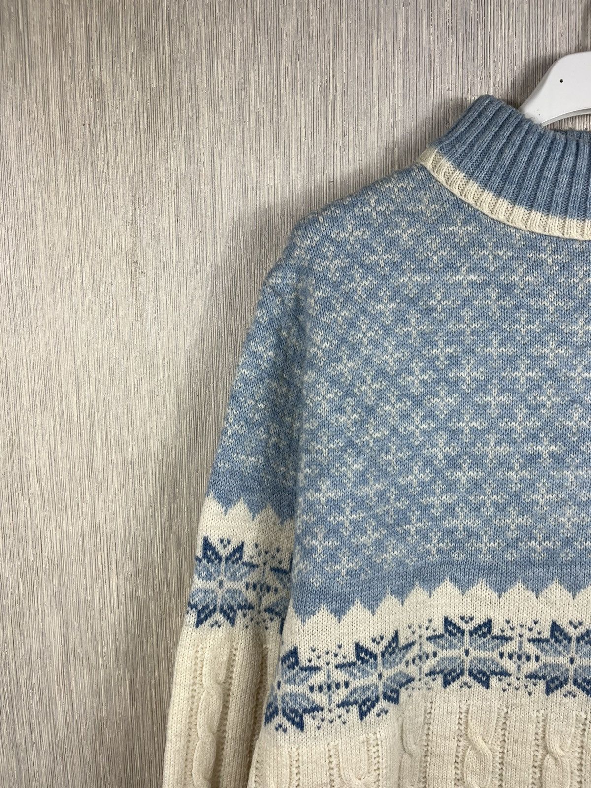 Jantzen × Vintage Vintage Jantzen patterned cable knit wool sweater snowflake Size US L / EU 52-54 / 3 - 5 Thumbnail