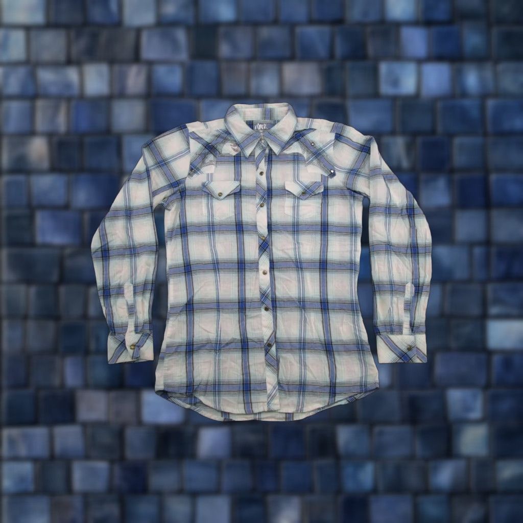Wrangler WRANGLER SHIRT ROCK 47 Women's Plaid Western Pearl Snap Embroidered Size M Size M / US 6-8 / IT 42-44 - 1 Thumbnail